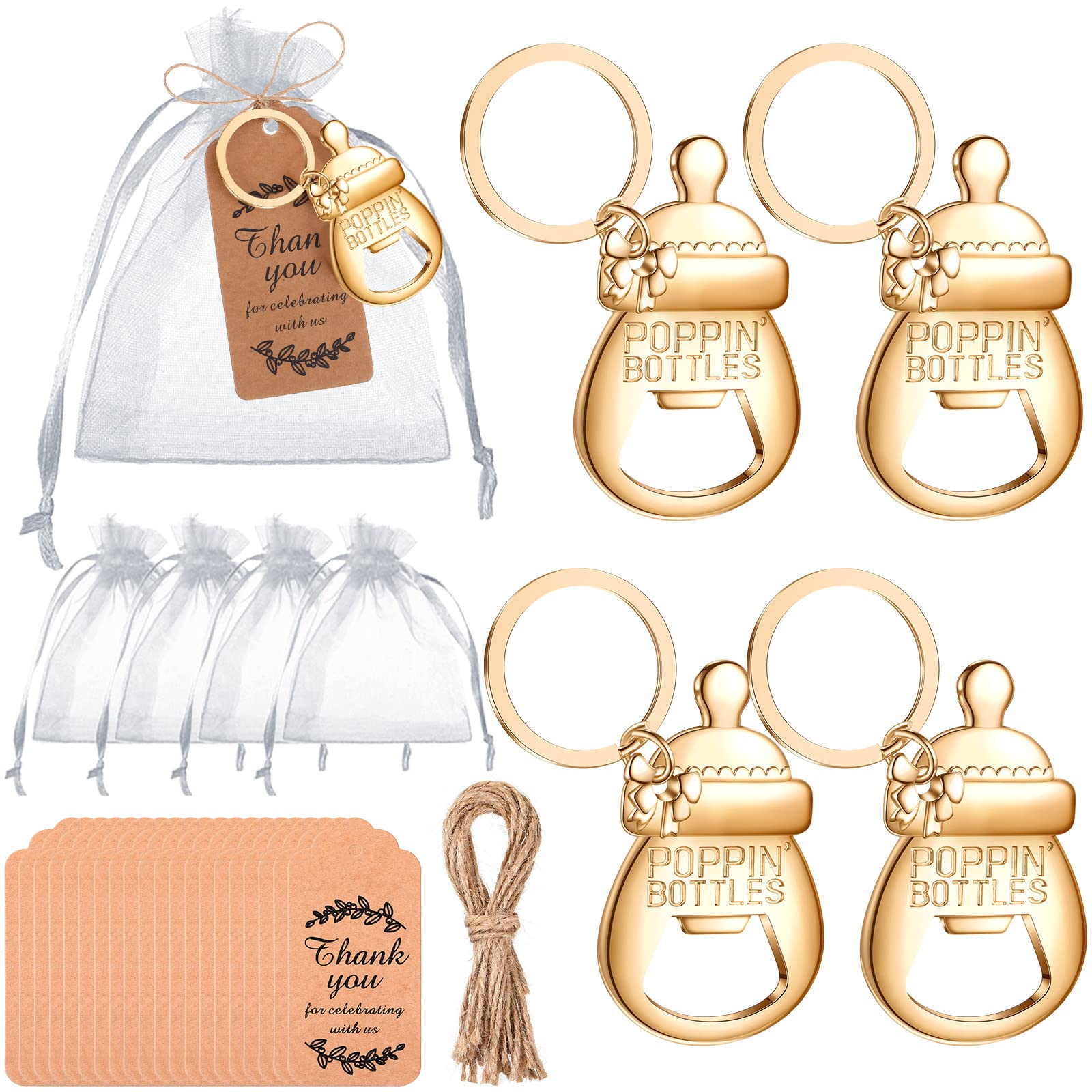Chengu Popping Bottle Openers Baby Shower Return Favors For Guests Bottle Opener Decorations And Souvenirs With Organza Bags Tha
