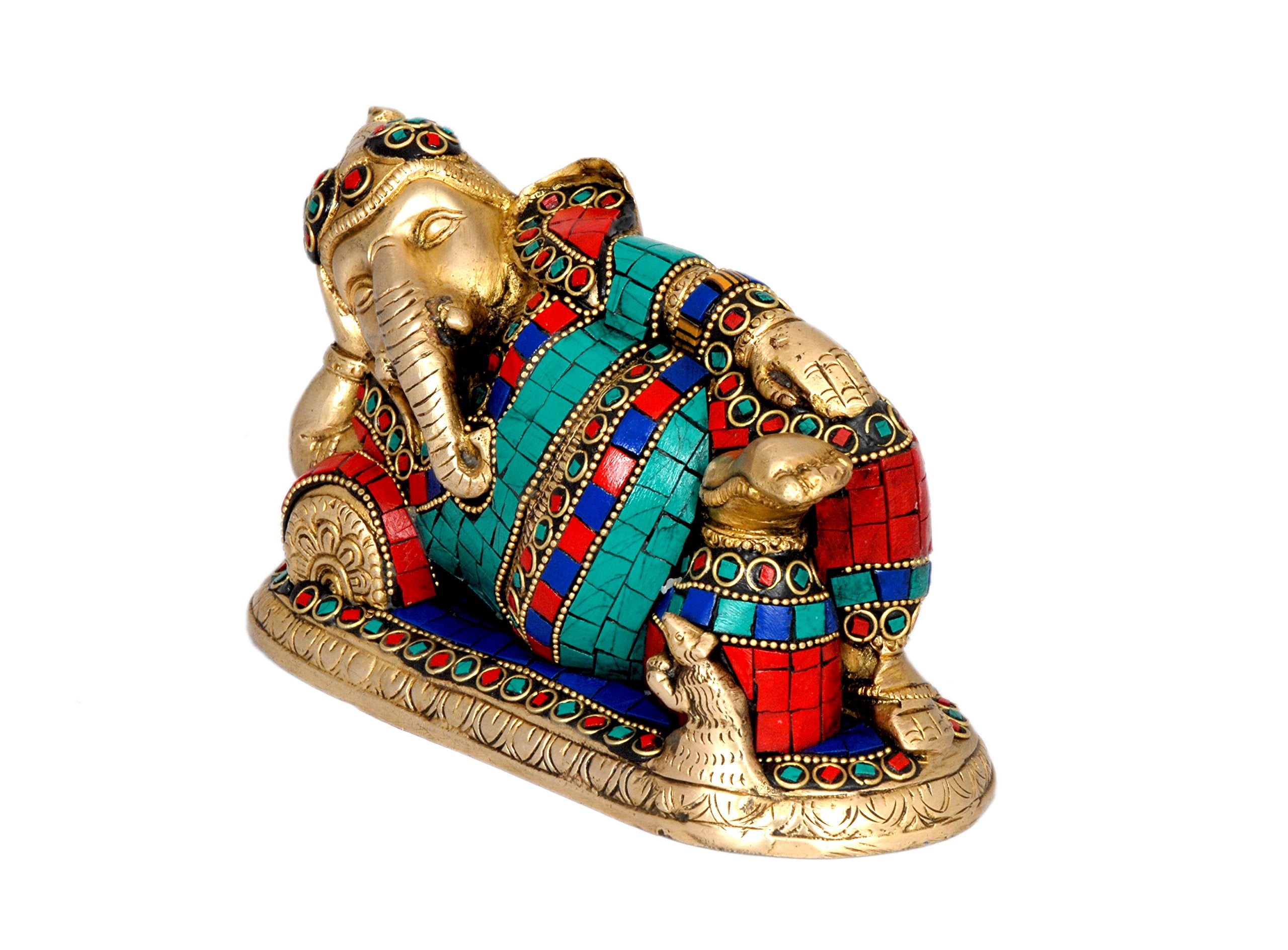Aone India Resting Relaxing Ganesh Ganesha, Size : 7 W X 4 H X 3 D