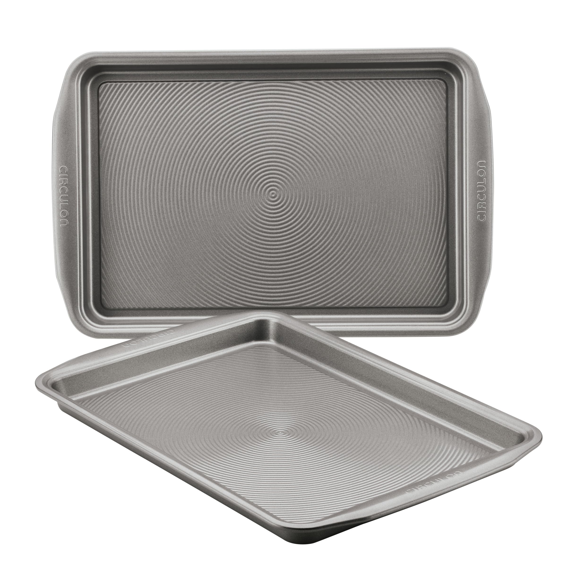 Circulon Nonstick Bakeware Set, Nonstick Cookie Sheet / Baking Sheet - 2 Piece, Gray