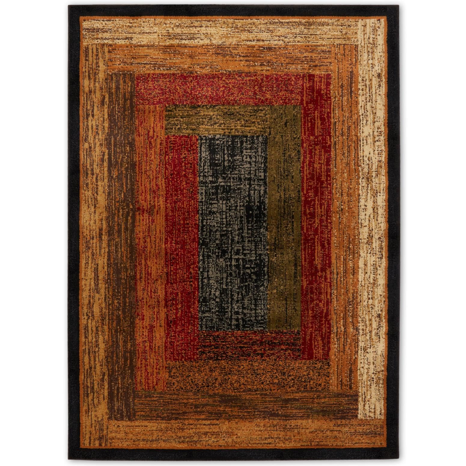 Home Dynamix Royalty Vega Contemporary Geometric Area Rug, Black/Brown, 78x104