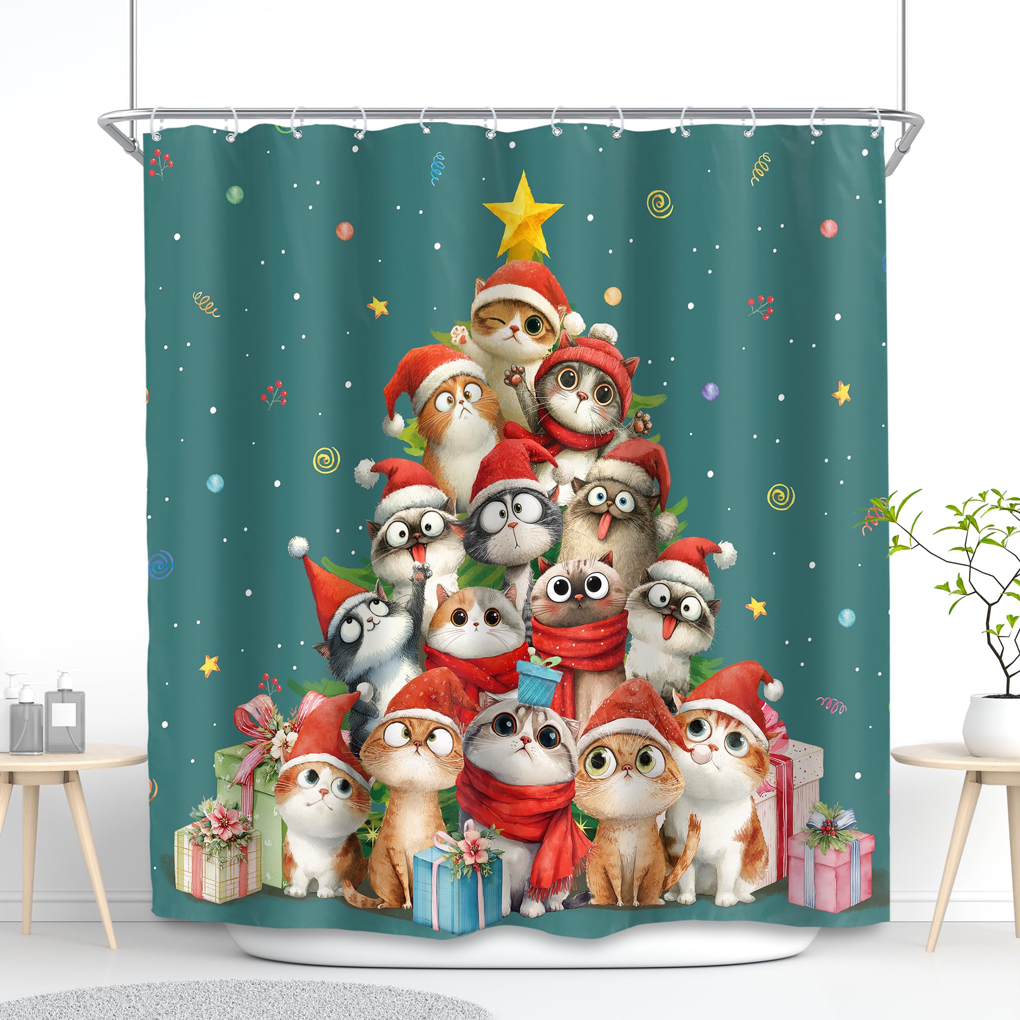 SVBright Cartoon Cute Dogs Shower Curtain 60Wx72L Inch Colorful Animals Playing Water Kids Lovely Funny Hilarious 12 Pack Hooks Polyester Waterproof Fabric Bathroom Bathtub Panels