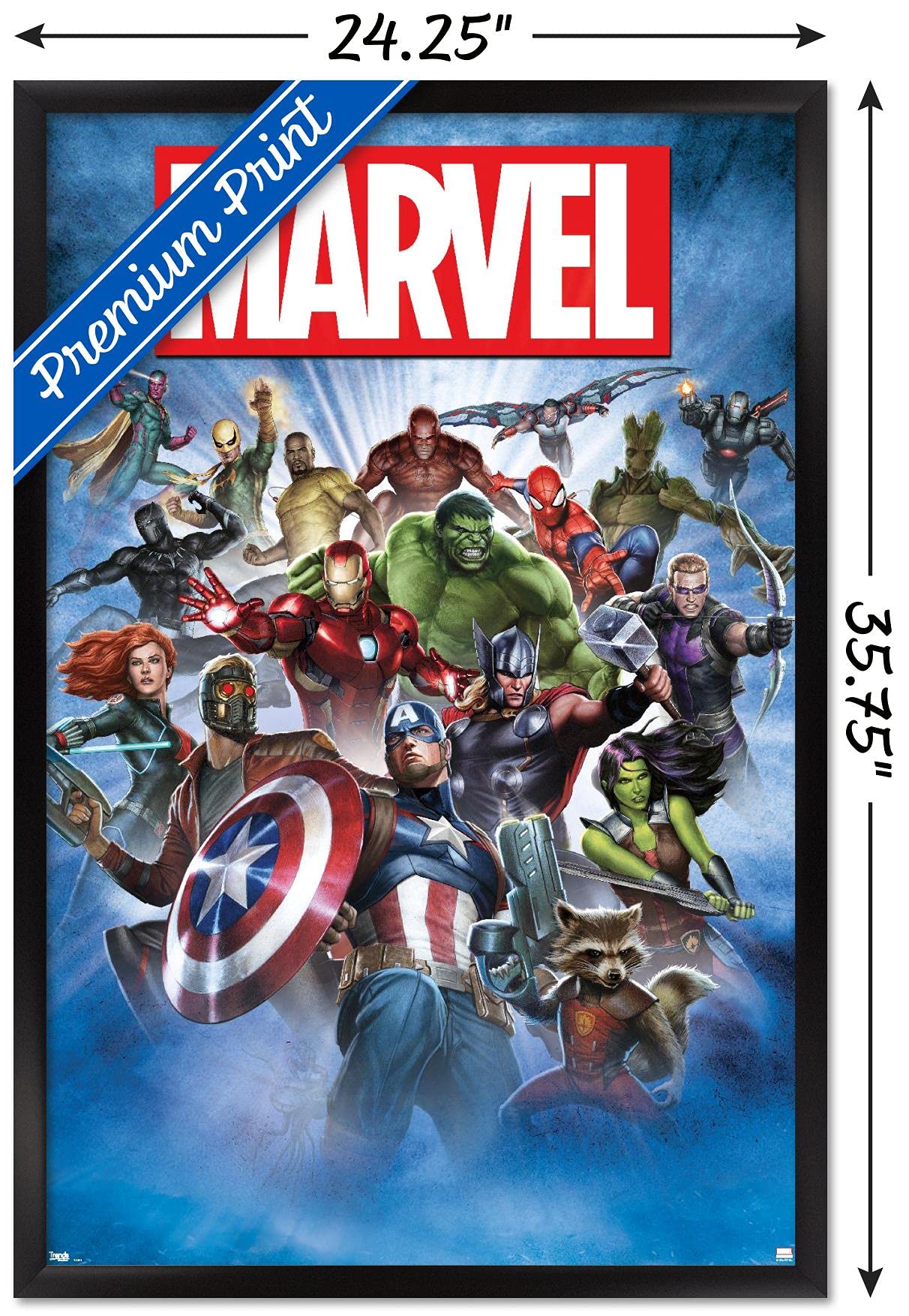 Trends International Marvel Comics - Group Shot Wall Poster, 22.375'' X 34'', Black Framed Version