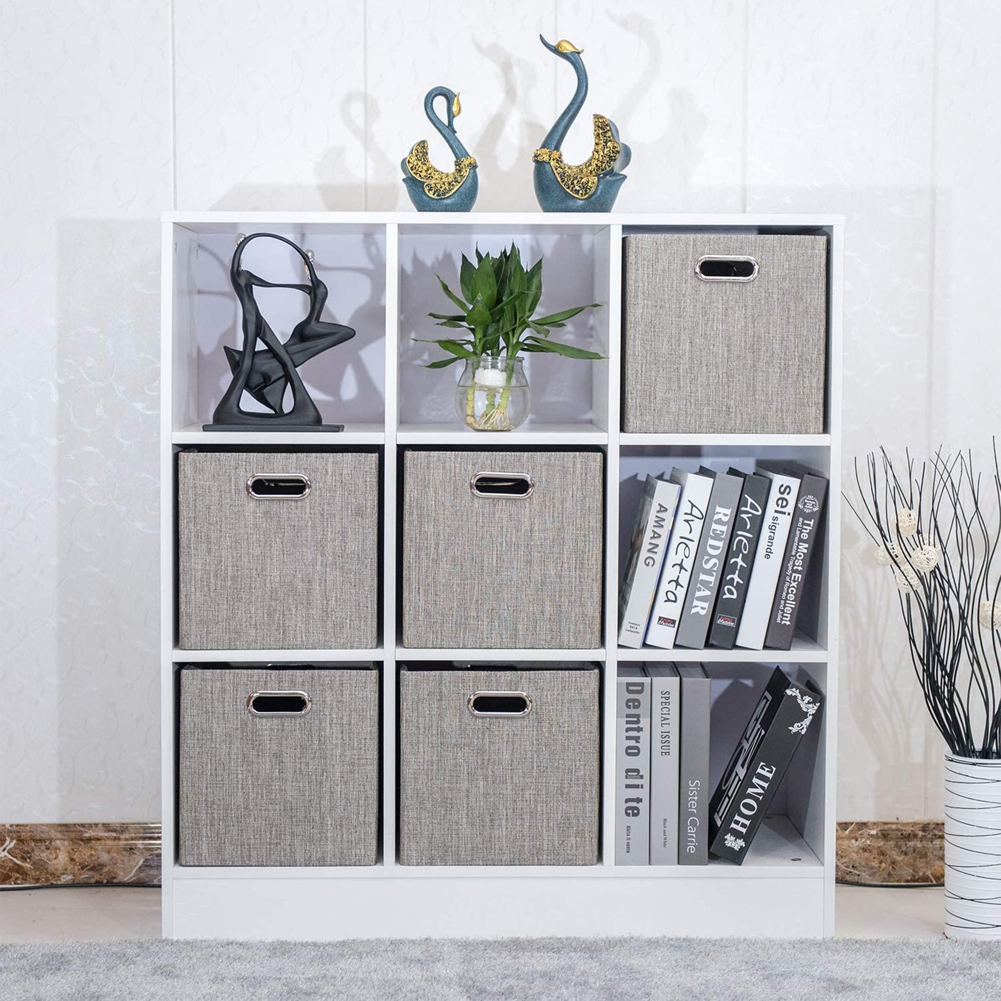 Posprica 3X Thicker Collapsible Storage Bins 13?13 Foldable Storage Cube Boxes Fabric Drawer for Closet Shelf Cabinet Bookcase