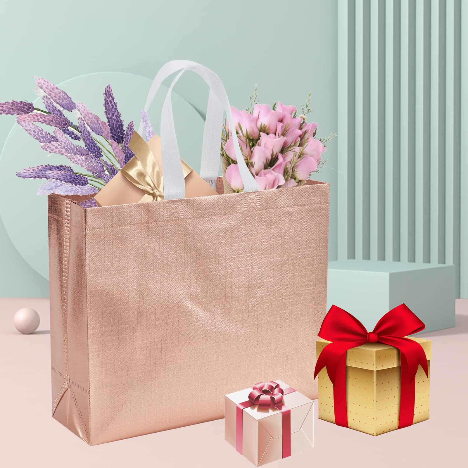 Tendwarm 6 Pcs Gift Bags Reusable Large Gift Bag With Handles For Party Wedding