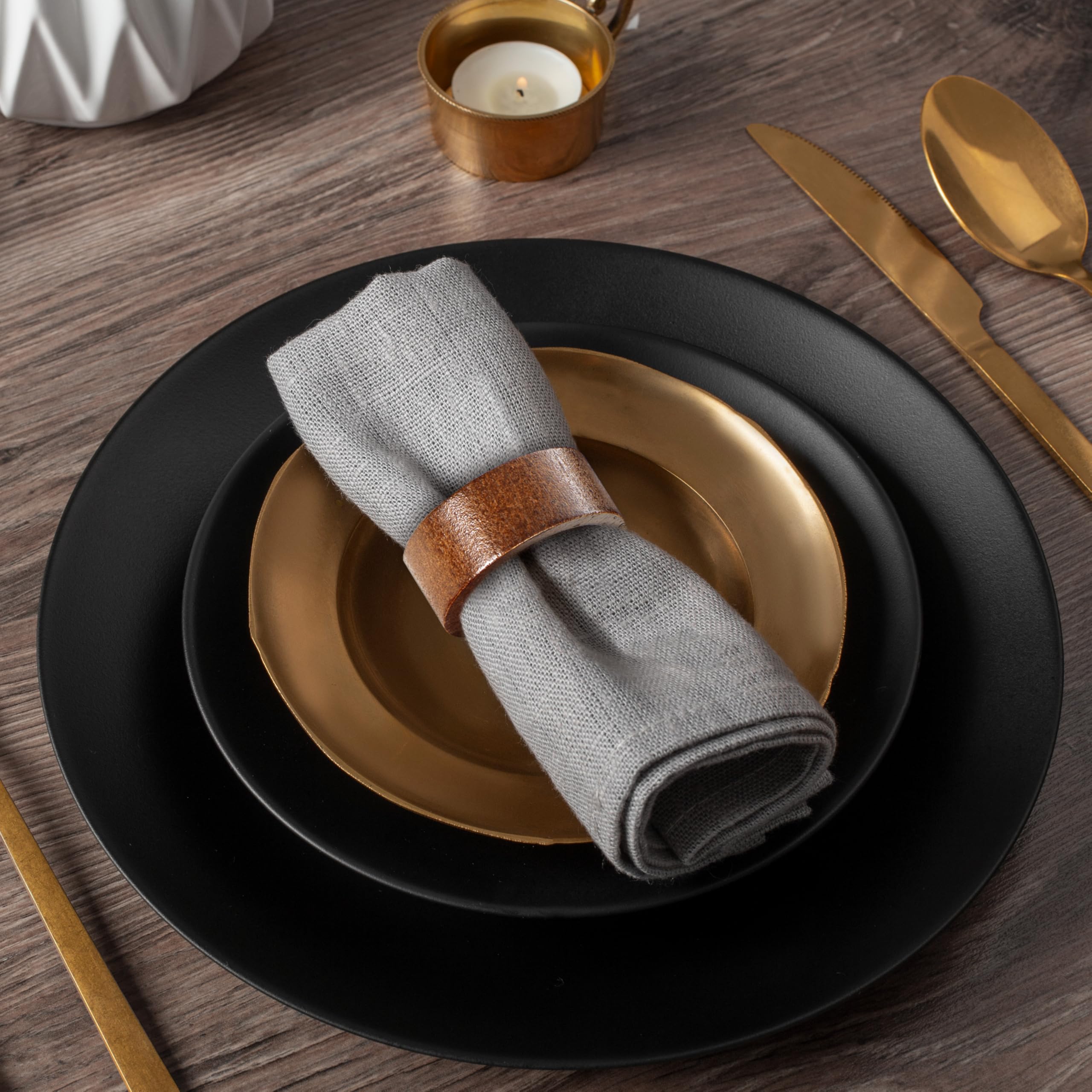 Napkin Rings Set Of 12, Wooden Napkin Rings Artisan Crafted In India, Tabletop Decor