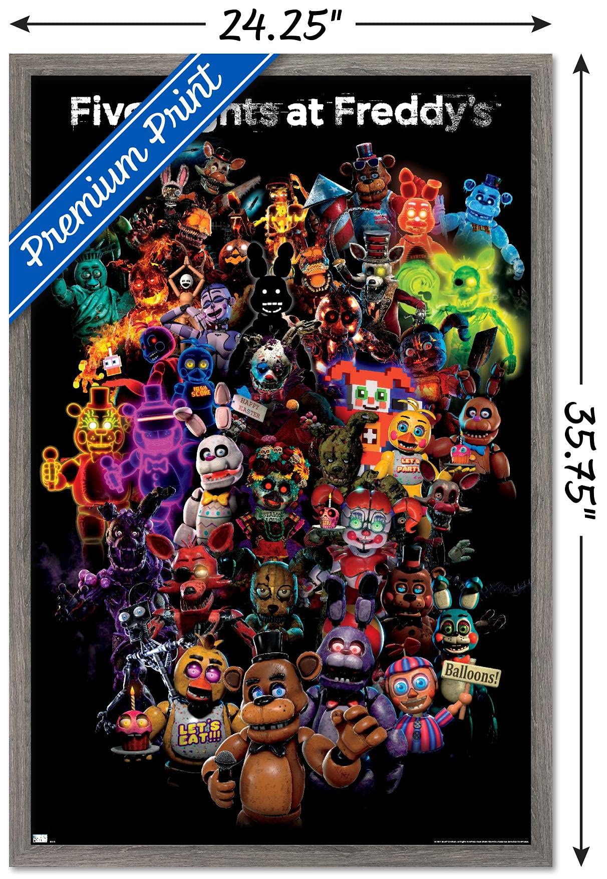 Trends International Five Nights At Freddy'S: Special Delivery - Collage Wall Poster, 22.37'' X 34.00'', Barnwood Framed Version