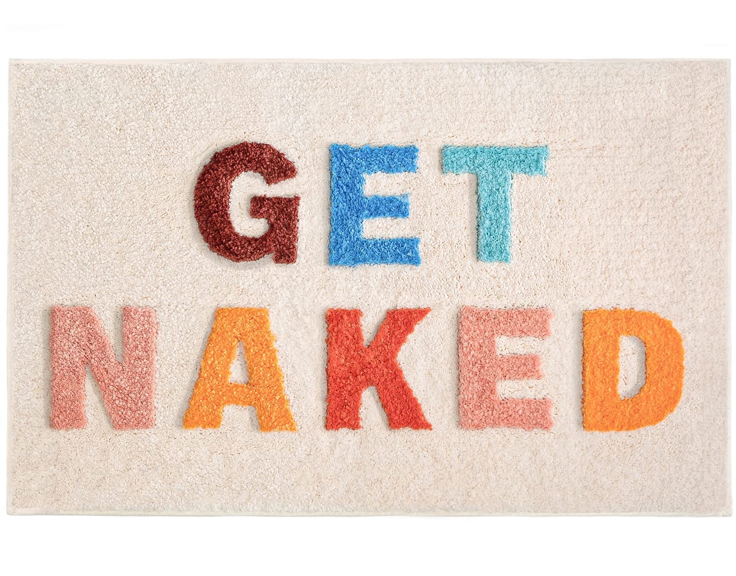 Uioiu Get Naked Cute Bathroom Rugs Pink Bath Mat For Bathroom Decor Funny, Non Slip Thick Microfiber Bath Rug Machine Washable 3