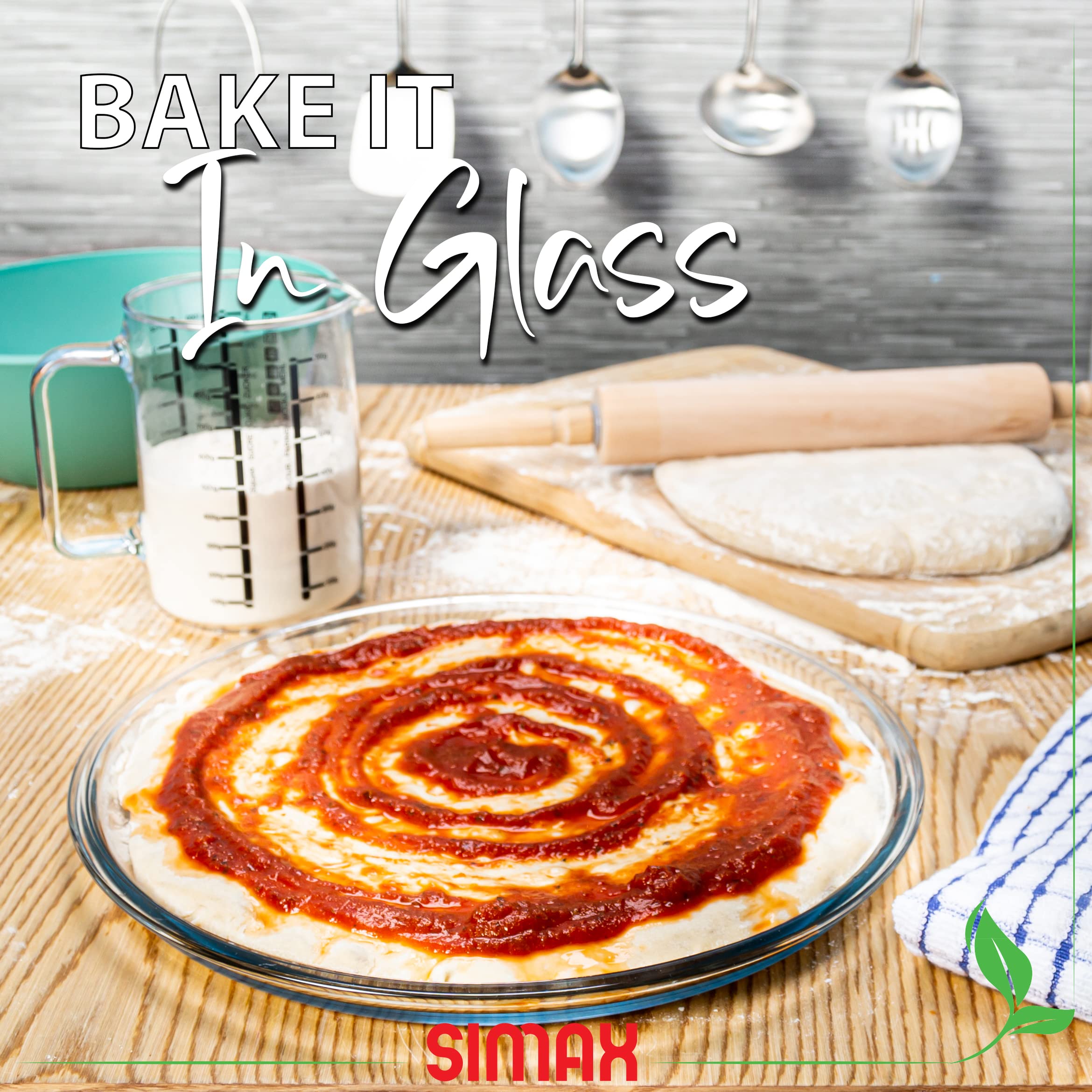 Simax Glass Pizza Pan For Oven, Borosilicate Glass Pizza Tray For Oven, 12.5 Inch Pizza Pans, Pizza Plates, Pizza Tray Oven Pan,