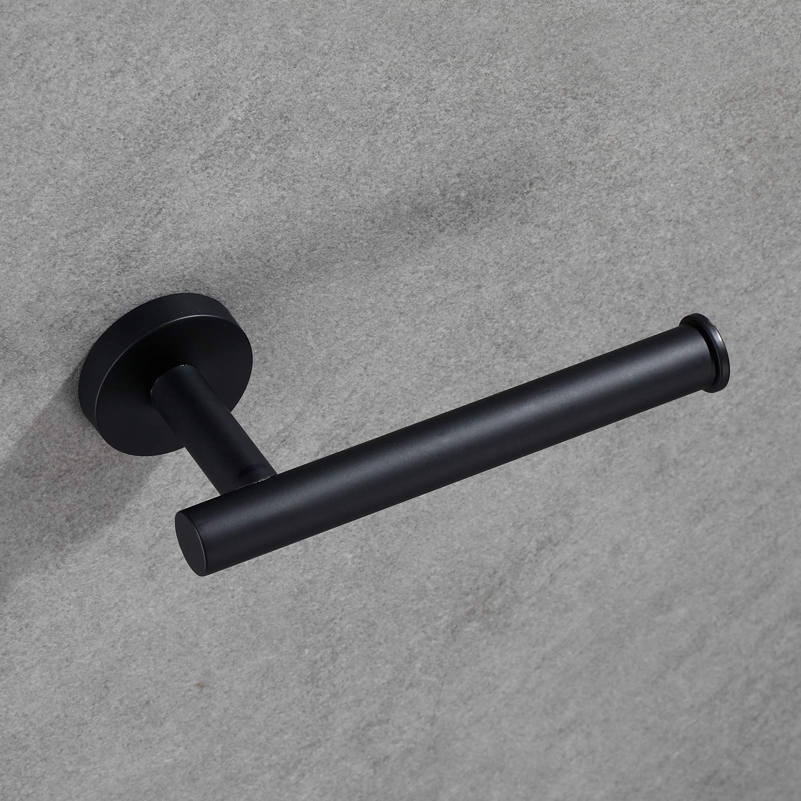 USHOWER Matte Black Toilet Paper Holder  Wall-Mounted Toilet Roll Holder for Bathroom  Durable SUS304 Stainless Steel  Modern Style