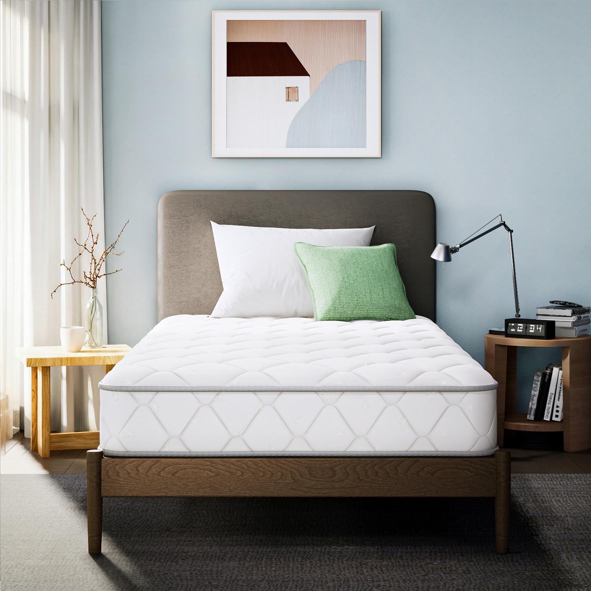 Etonex 8 Inch Twin Hybrid Innerspring Mattress Gel Memory Foam And Spring Mattress In A Box Medium Firm Certipur-Us Certified Fo