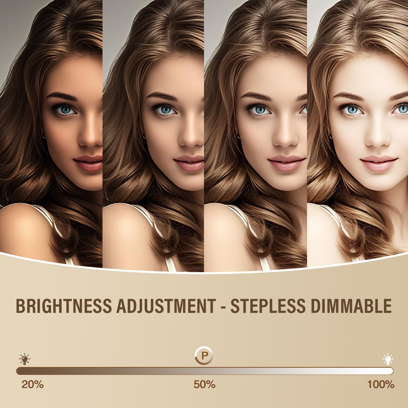 Large Lighted Vanity Mirror With Lights, 23 X 19 Light Up Make Up Mirror With Smart Touch 3 Colors Dimmable, Tabletop Or Wall-Mo