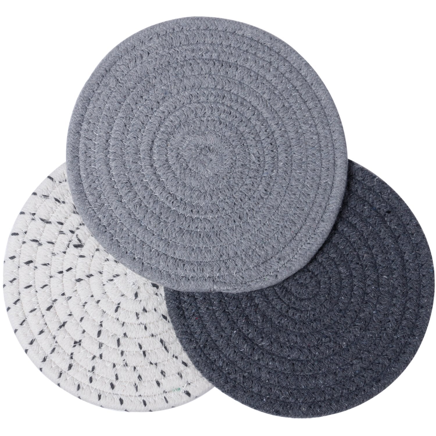 Lifaith Potholders Set Trivets Set 100% Pure Cotton Thread Weave Hot Pot Holders Set (Set Of 3) Hot Pads, Hot Mats, Stylish Coas
