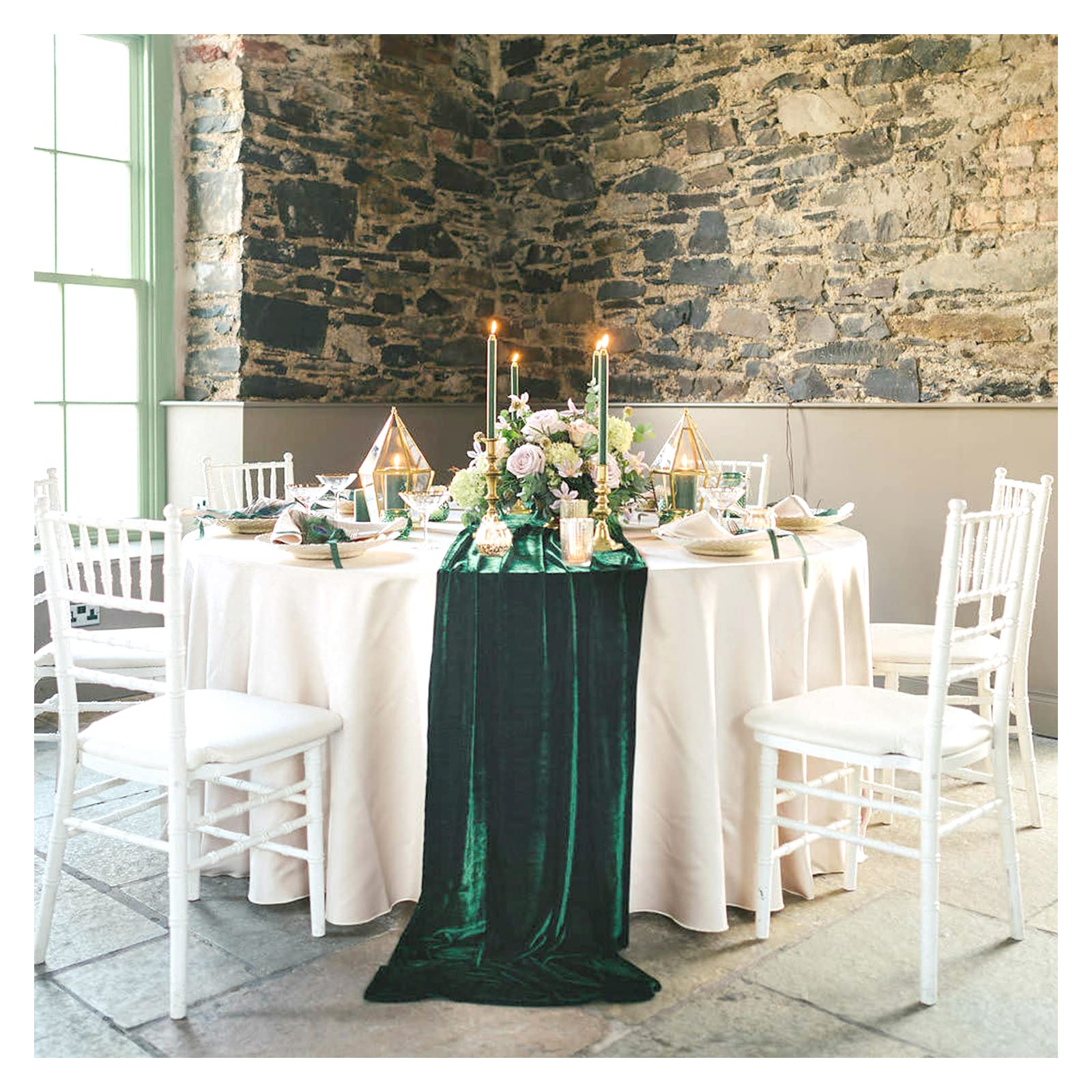 Velvet Table Runner Emerald Green 29X120 Inches Table Runners Soft Velvet Fabric Runners For Wedding Party Xmas Decorations