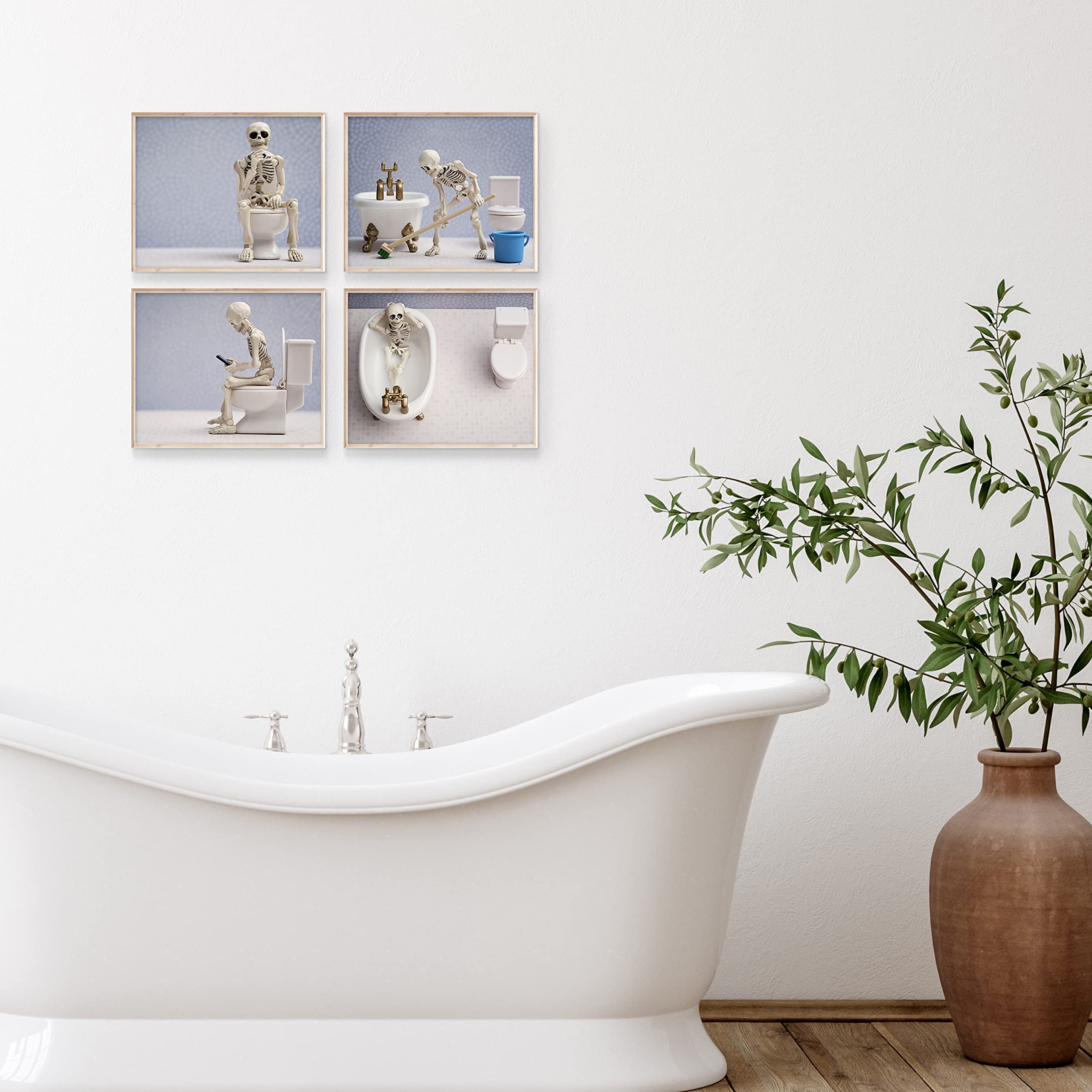 Skeleton on Toilet  Skeleton Bathroom Decor  Weird Wall Art  Skeleton Wall Art  Skeleton Bathroom Art  Skeleton Bathroom Wall Art  Skeleton Picture  Skeleton Bathroom Pictures - Unframed (8x10)