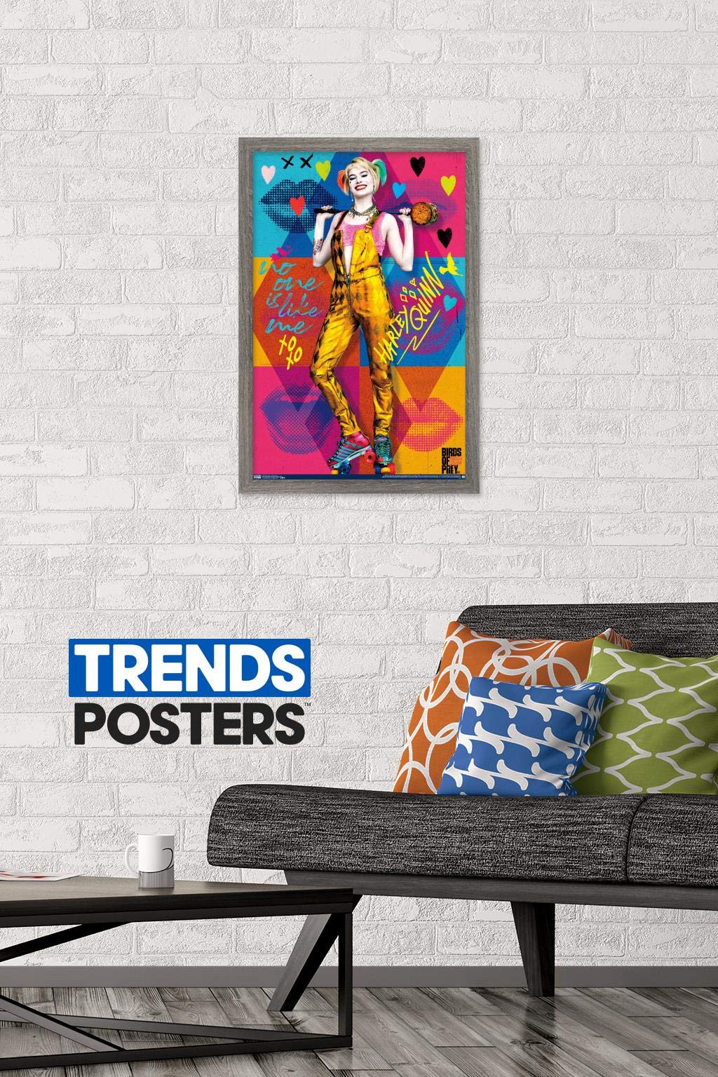 Trends International Dc Comics Movie - Birds Of Prey - Harley Quinn - Hammer Wall Poster, 14.725'' X 22.375'', Barnwood Framed V