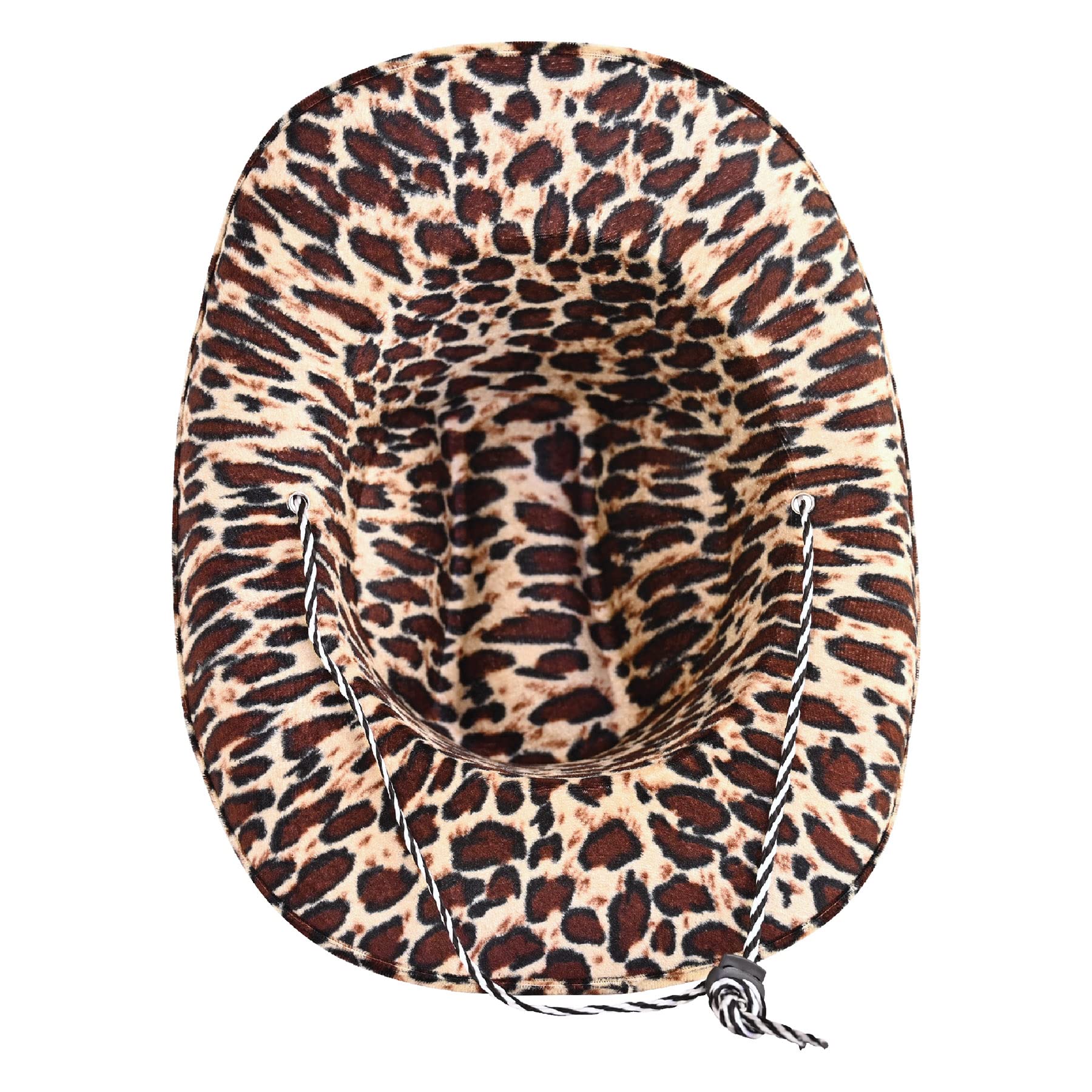 Beistle Leopard Print Cowboy Hats, 6 Pieces - One Size Fits Most, Adjustable Chin Strap, Safari Party Supplies, Halloween Costum