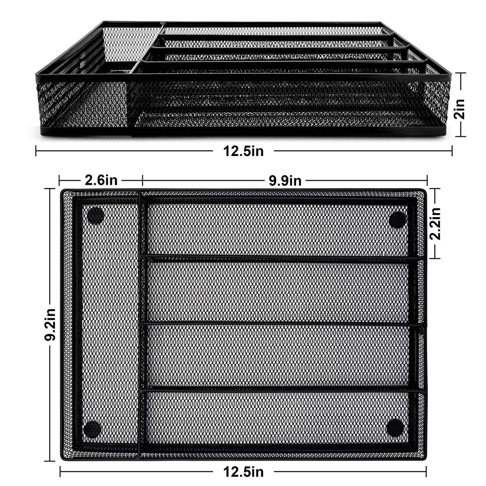 Haware Utensil Drawer Organizer, Mesh Wire Silverware Organizer Divider For Kitchen, Stainless Steel Cutlery Flatware Storage Tr