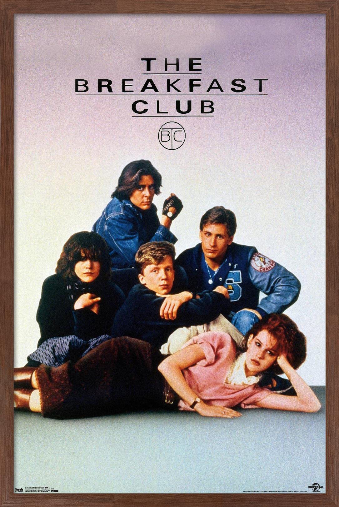 Trends International The Breakfast Club - One Sheet Wall Poster, 14.725'' X 22.375'', Mahogany Framed Version
