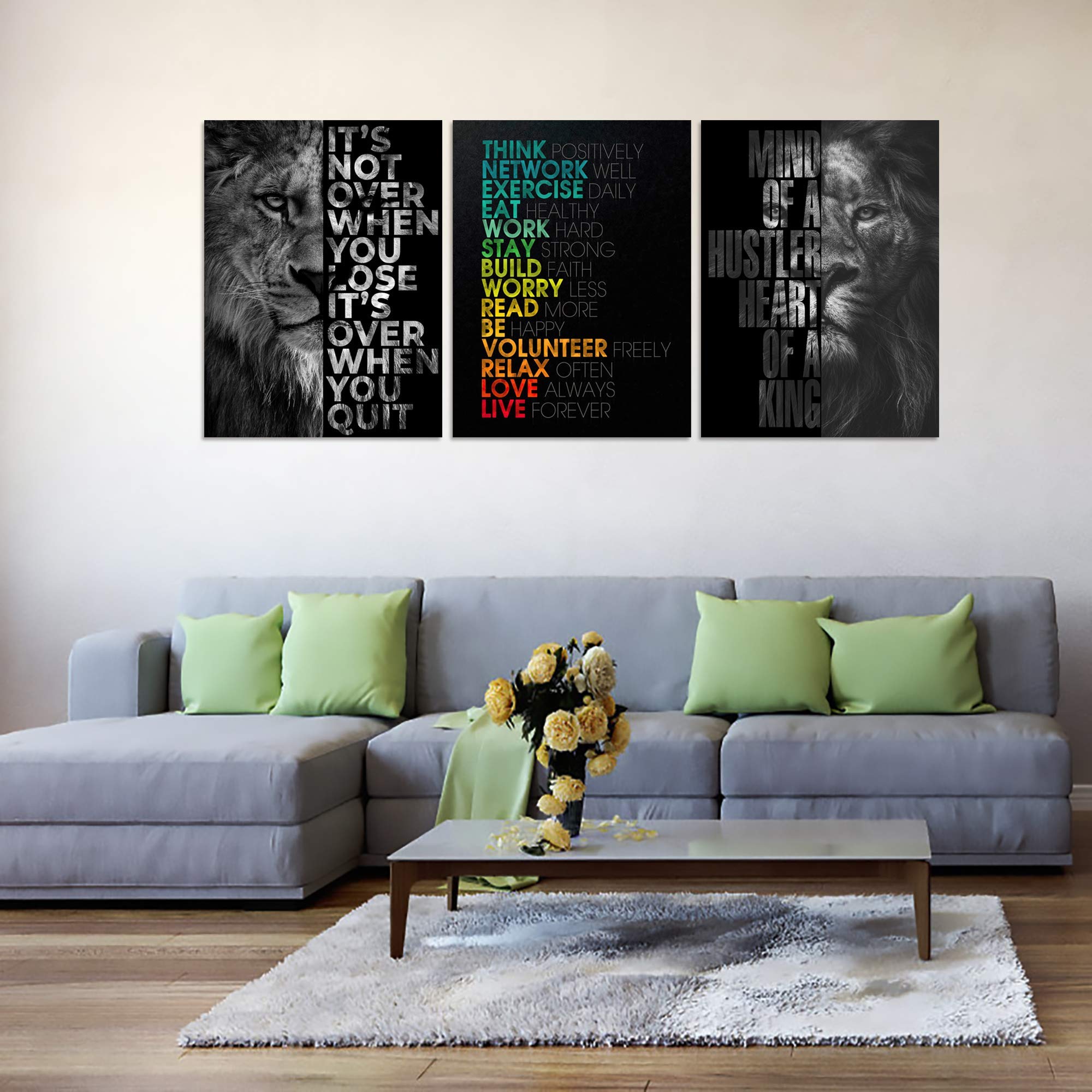 Motivational Wall Decor Inspirational Wall Art Office Wall Decor Entrepreneur Quote Wall Paintings Picture 3 Pieces Wall Art For