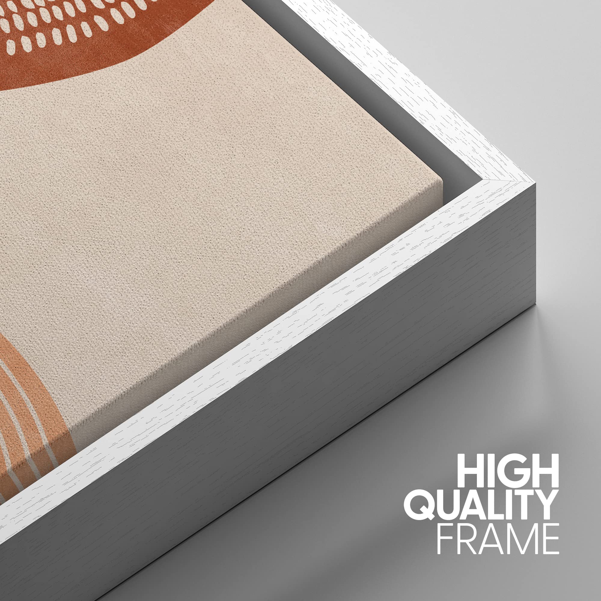 Idea4Wall Framed Canvas Print Wall Art Set Geometric Mid-Century Polygon Palm Leaf Abstract Nature Illustrations Modern Art Nord