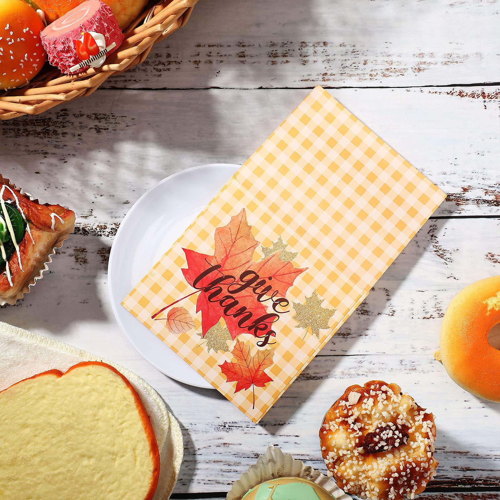 36 Pieces Thanksgiving Utensil Cutlery Holders Cutlery Wraps Bag With Maple Leaf And Turkey Give Thanks Cutlery Pouch Holder Sil