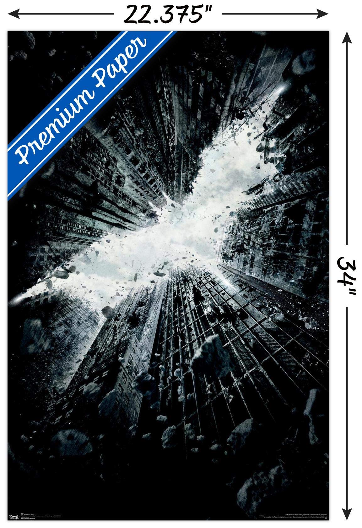 Trends International Dc Comics Movie - The Dark Knight Rises - Teaser One Sheet Wall Poster, 22.375'' X 34'', Premium Unframed V