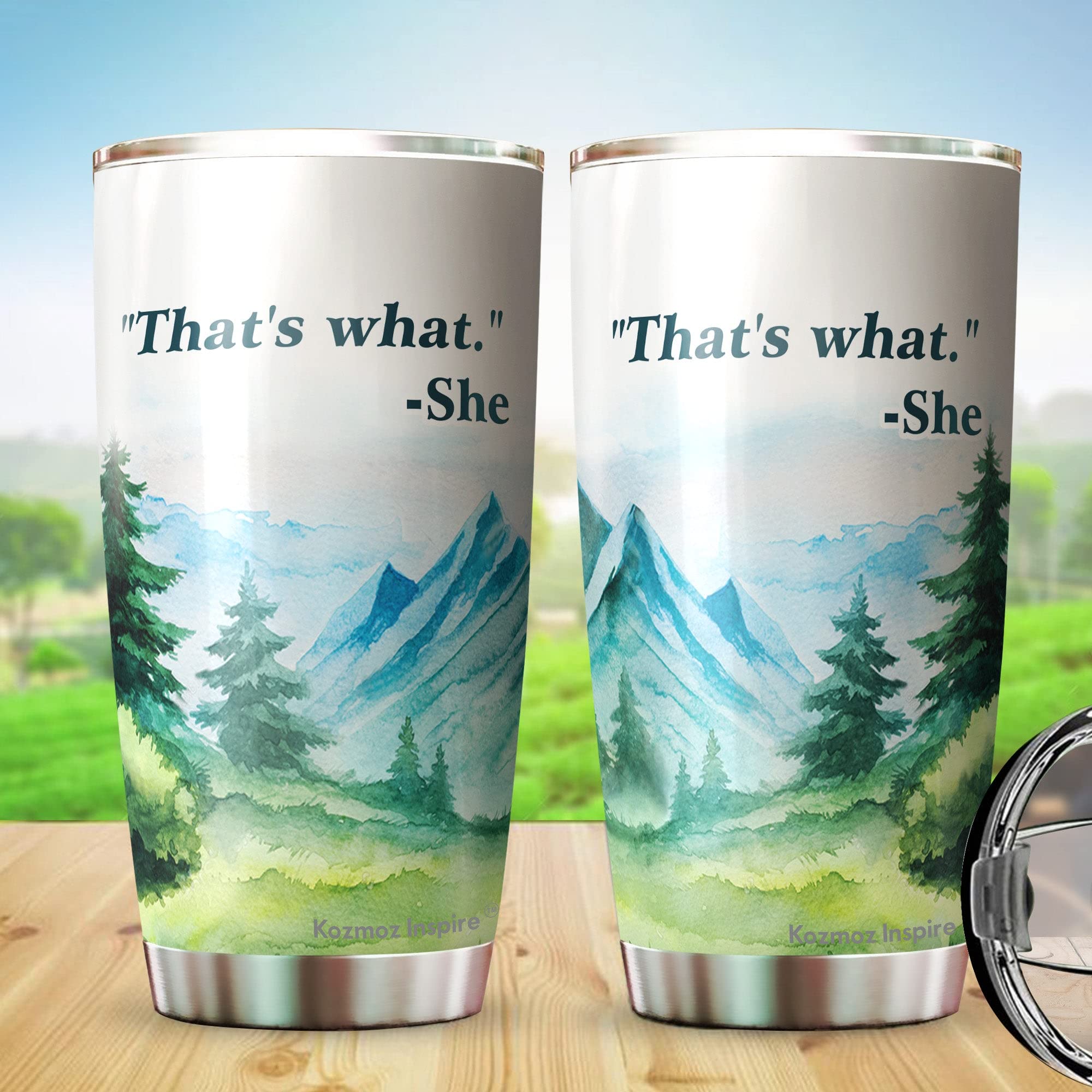 Kozmoz Inspire That'S What She Coffee Tumbler 20 Oz - Funny Quote Tumbler - Gifts For Coworkers Friends Men Women, Sarcasm Quote