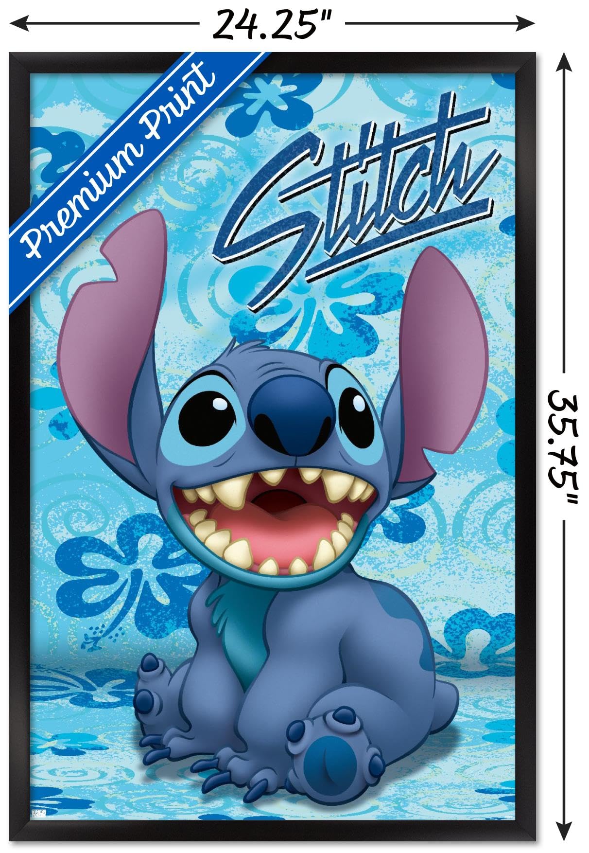 Trends International Disney Lilo And Stitch - Sitting Wall Poster, 22.37'' X 34.00'', Black Framed Version