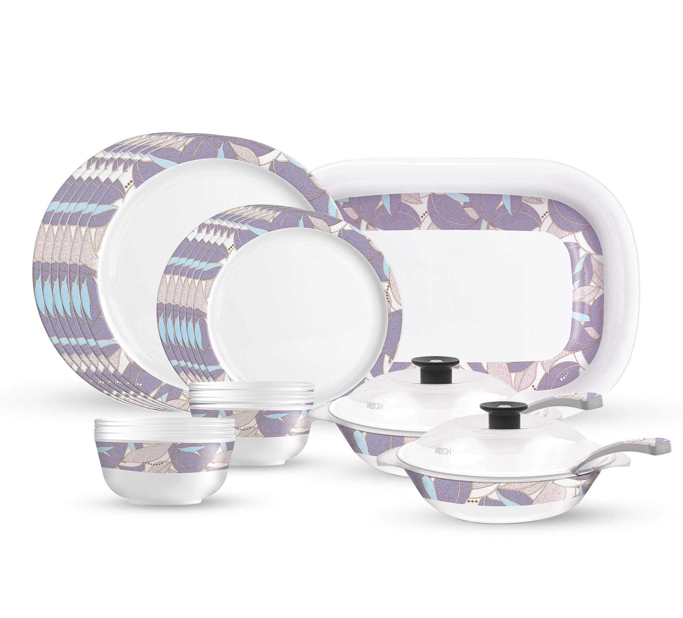 Milton Lissome Round Melamine Dinner Set Of 31 Pcs, Artiza, Purple