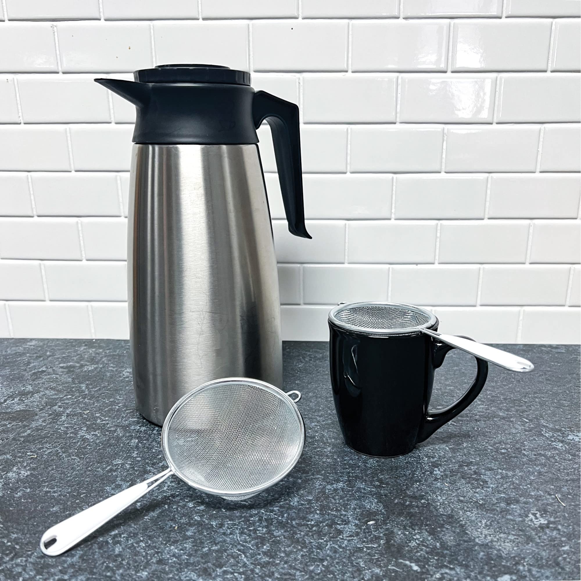 Chef Craft Basic Mesh Strainer, 3 And 4 Inch, 2 Piece Set, Stainless Steel