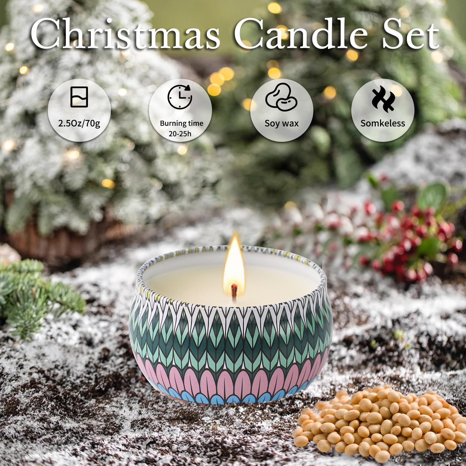Scented Candles Gifts Set, 20 Pack Candles for Home Scented, Stress Relief Gifts for Women, 450H Lasting Burn Soy Wax Aromathera