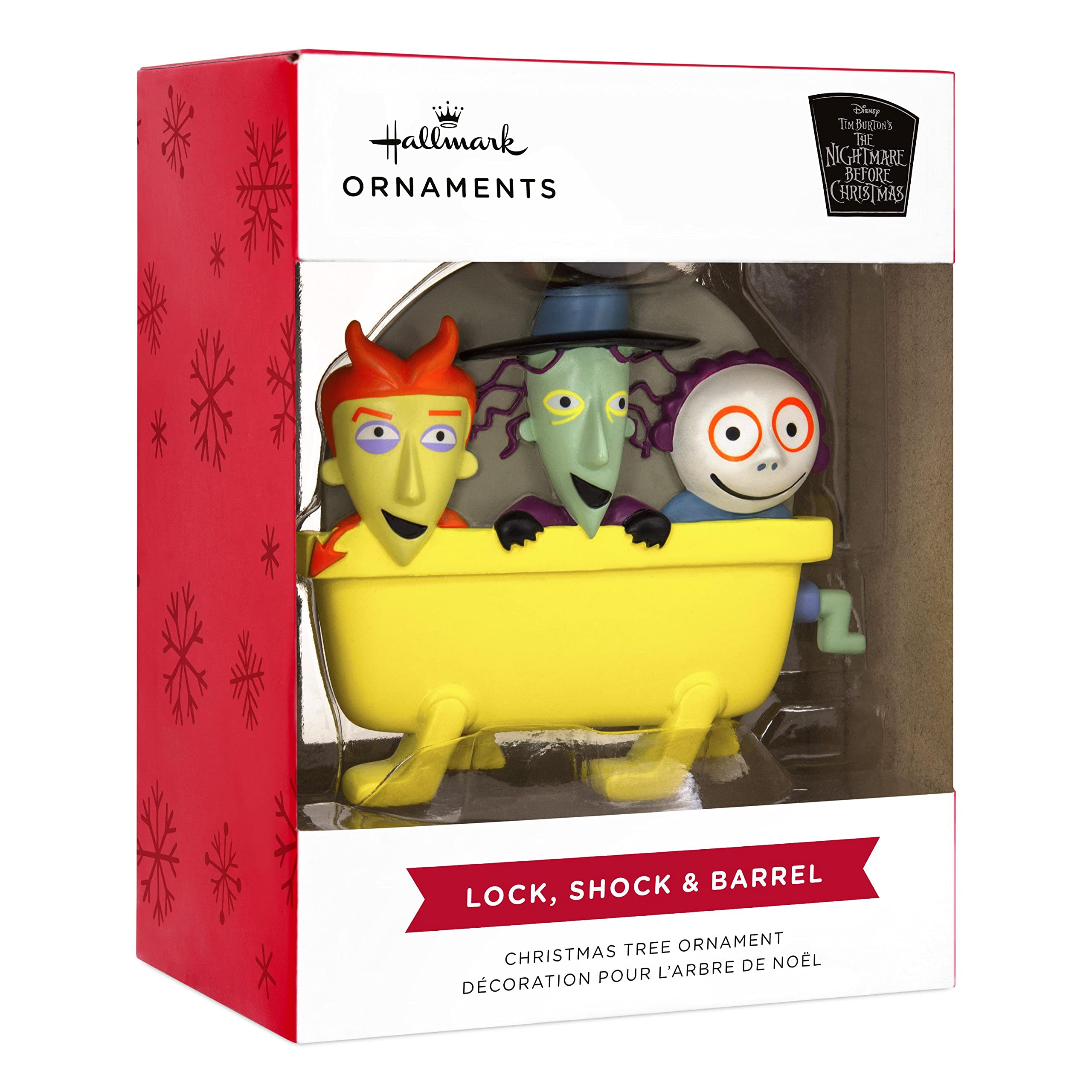 Hallmark Disney Tim Burton s The Nightmare Before Christmas Lock, Shock, and Barrel Christmas Ornament, 0.63 x 3.00 x 3.00 Inche