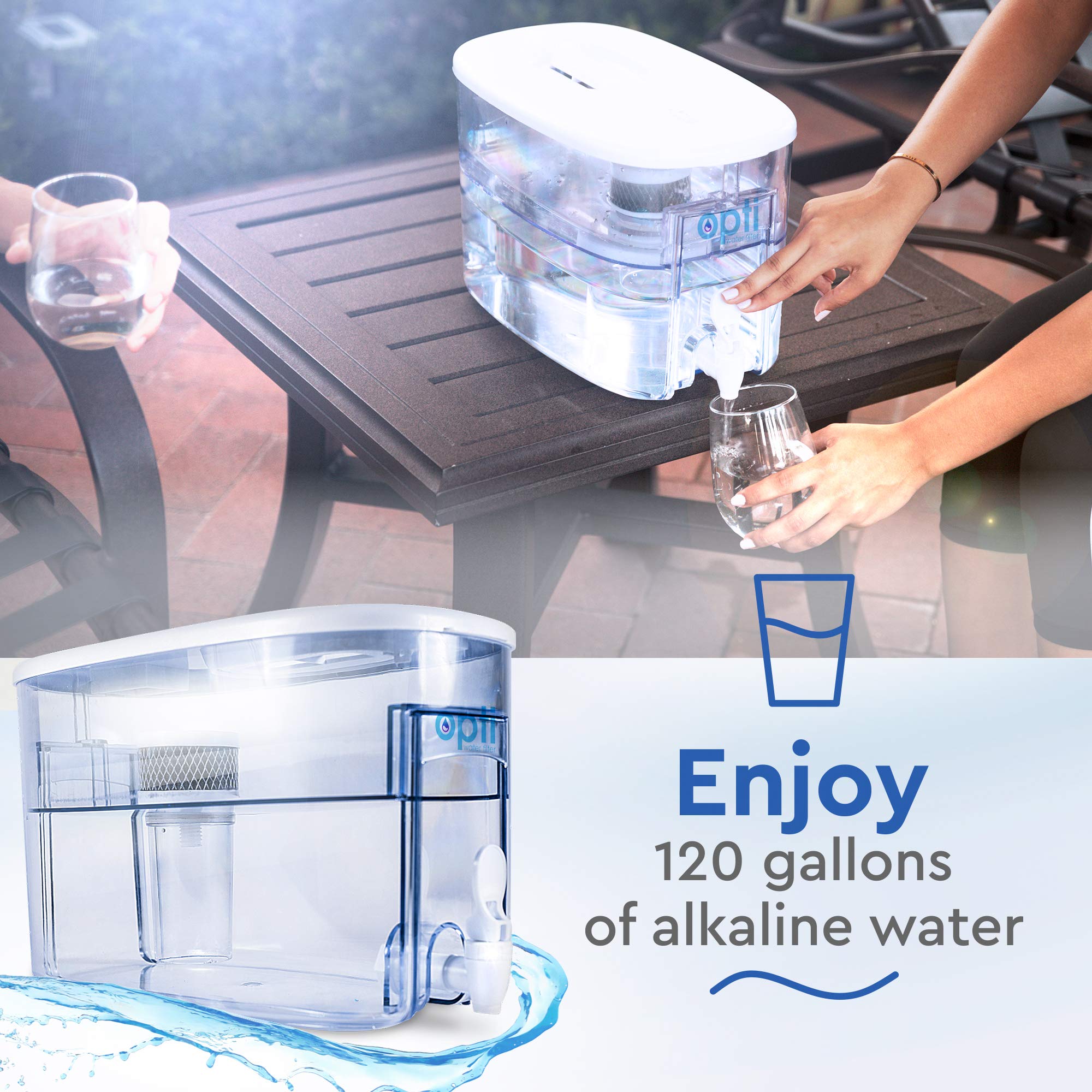 Opti Chill Alkaline Water Refrigerator Filter Purification Water Unit - Dispenser Naturally Enhances Alkalinity Up To Ph-9.0 | R