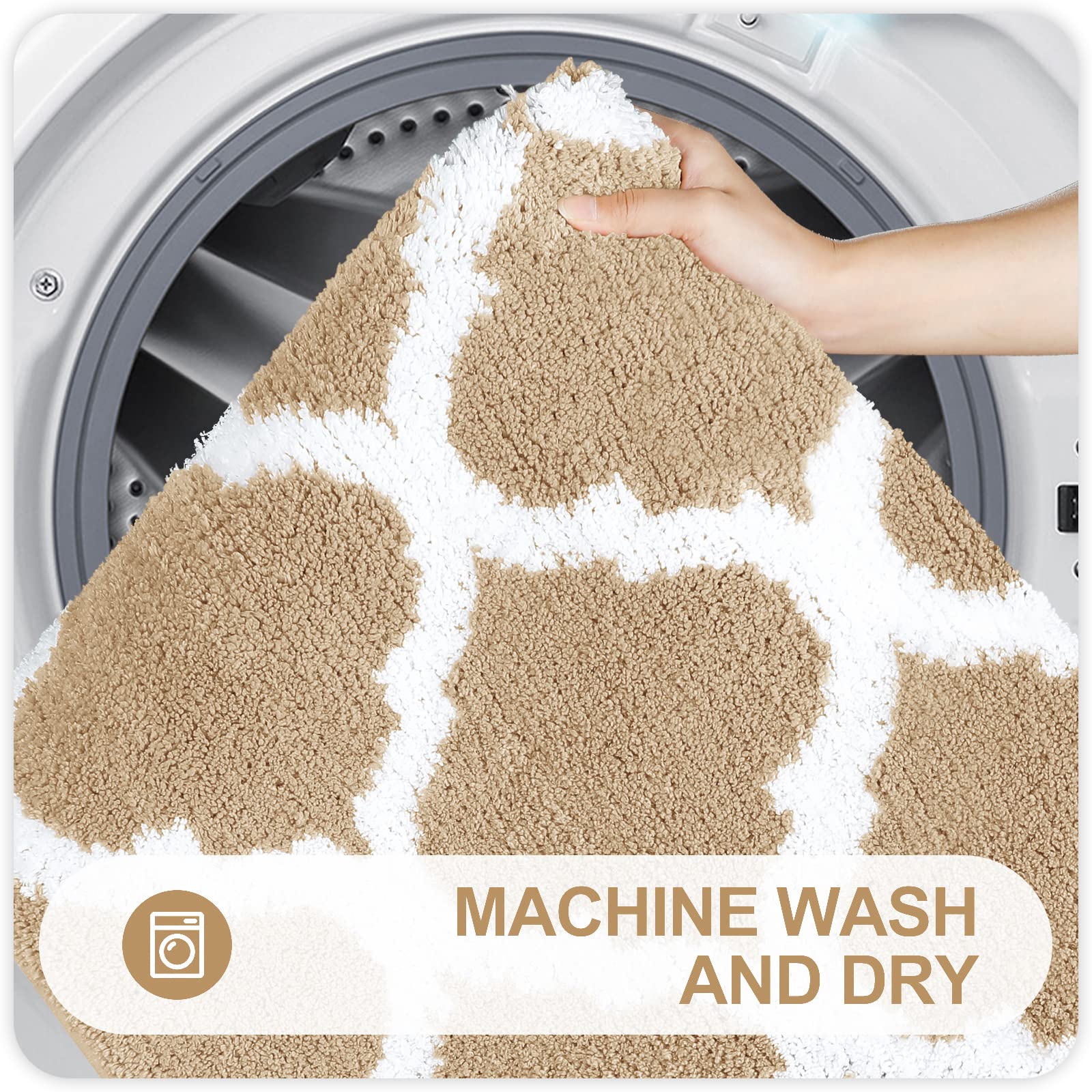 Olanly Bathroom Rugs 59X24, Soft And Absorbent Microfiber Bath Rugs, Non-Slip Shaggy Shower Carpet, Machine Wash Dry, Bath Mats