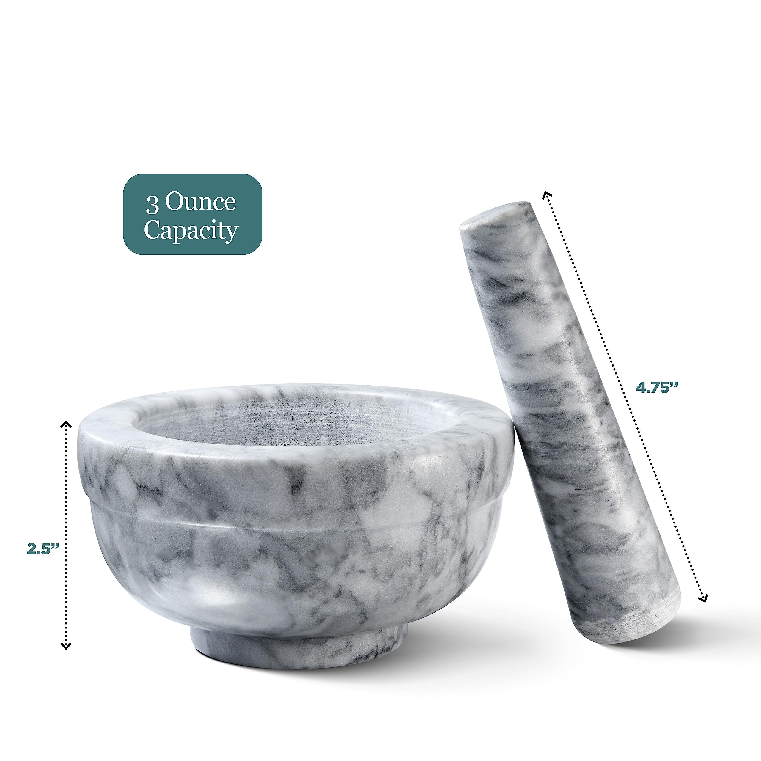 Sagler Mortar And Pestle Set - Small Grinding Bowl Container For Guacamole, Spices, Salsa, Pesto, Herbs - Best Mortar And Pestle