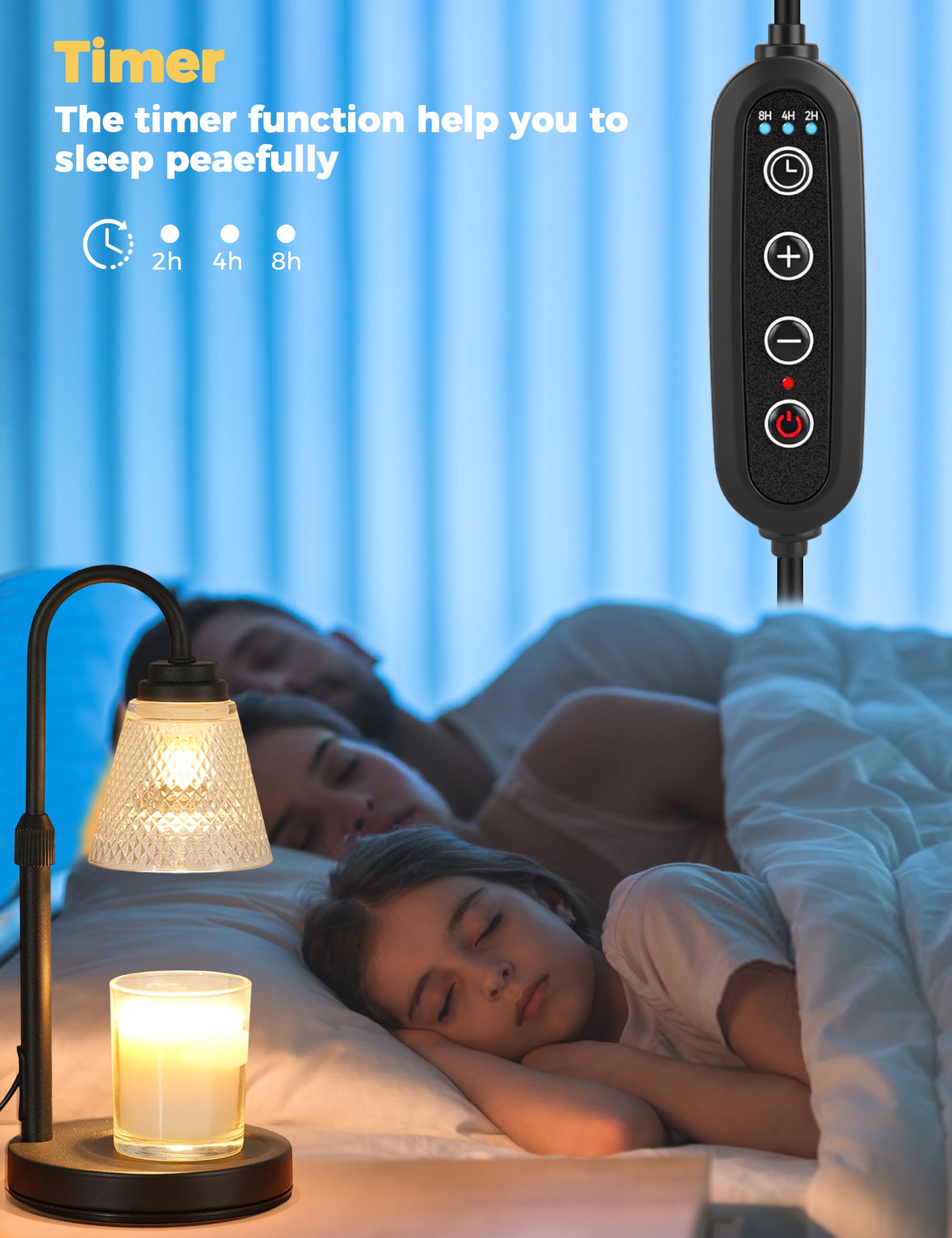 QUTADI Candle Warmer Lamp with Timer Dimmer, Birthday Gifts for Mom Women Friend Sister, House Warming Gifts, Wax Melt Warmer, O