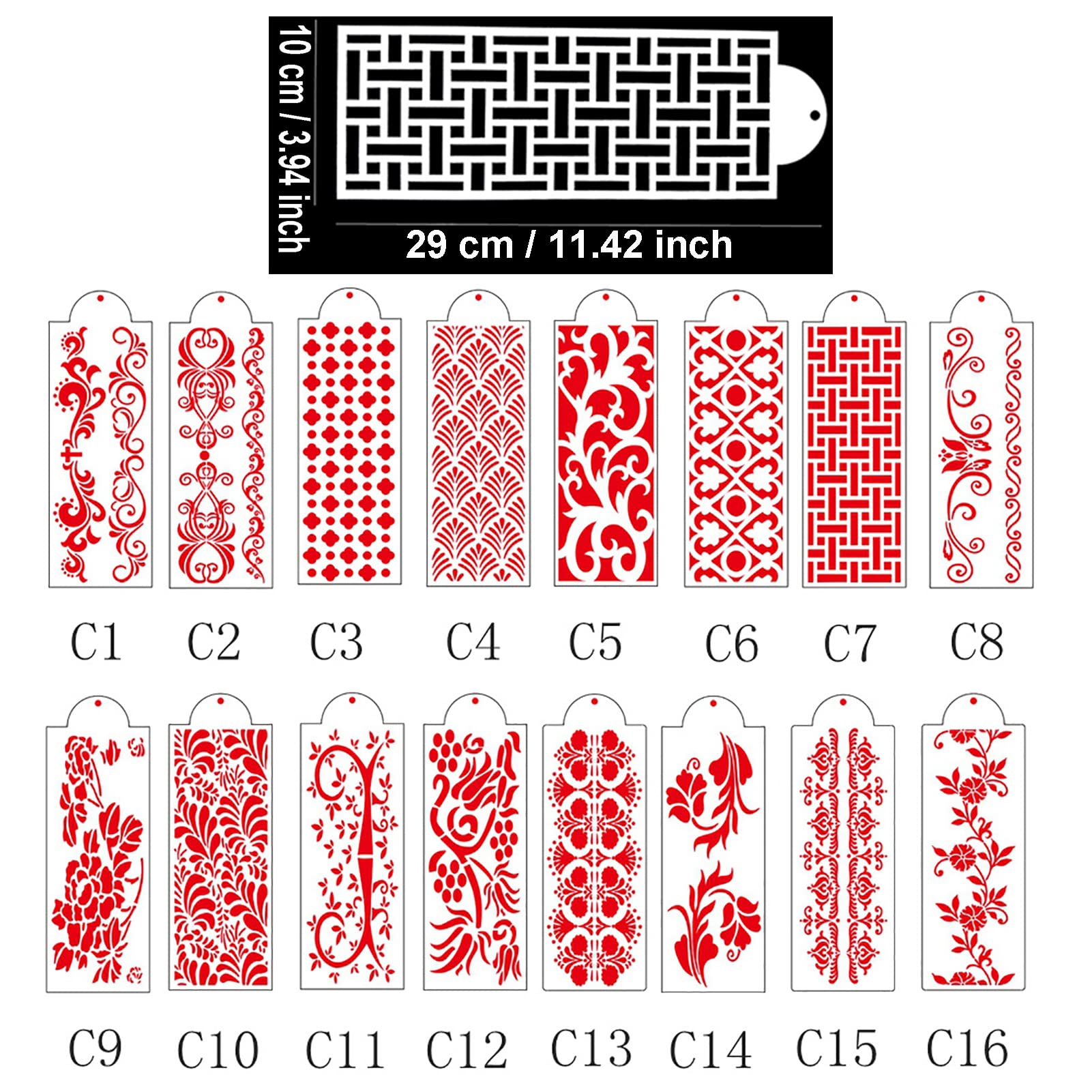 Cake Stencils,Cake Decorating Stencil,Floral Cake Hollow Lace Cookie Fondant Dessert Cake Templates,Cake Side Decorating Templat