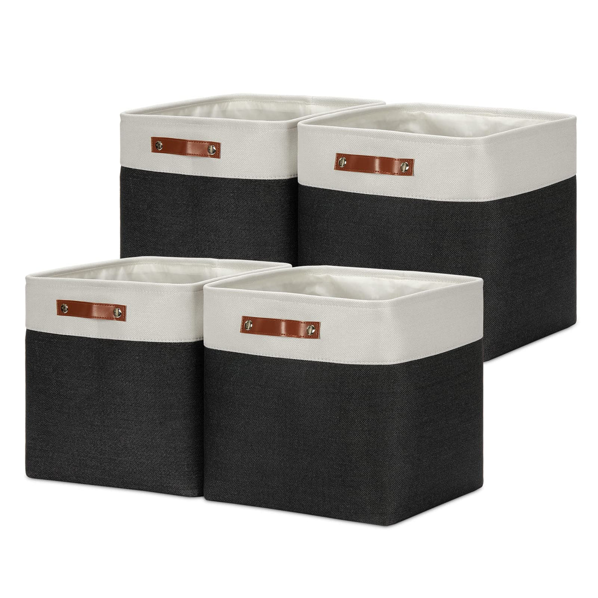 Dullemelo Storage Baskets, 13 Inch Cube Storage Bins For Shelves Closet Nursery Toy Storage, Foldable Linen Closet Organizers St