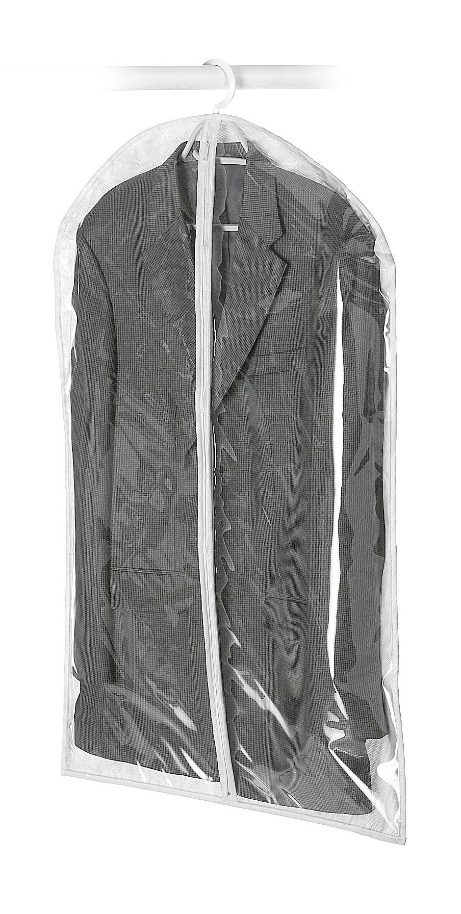 Whitmor Zippered Hanging Suit Bag - Clear,Gray