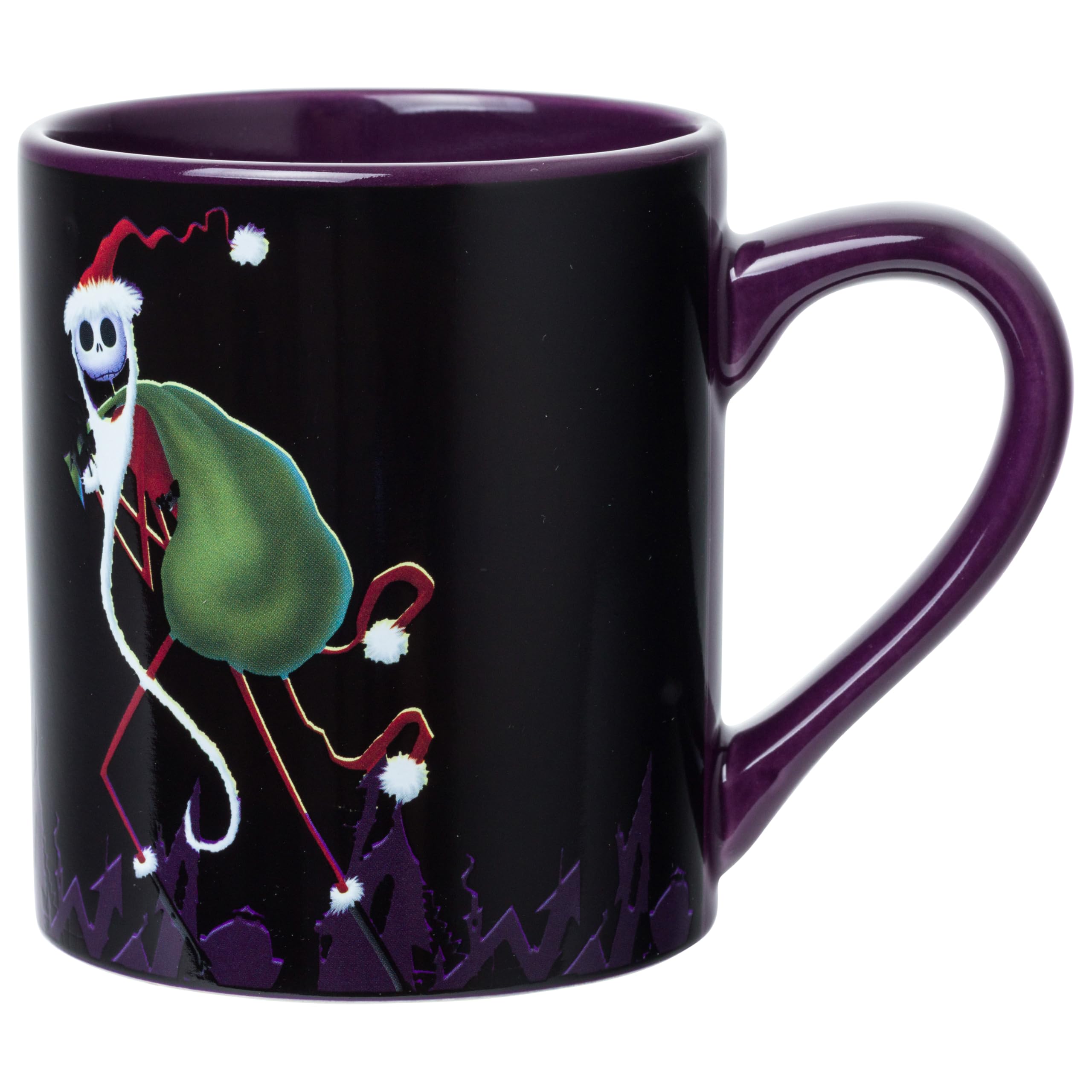 Silver Buffalo Disney Tim Burtons The Nightmare Before Christmas Jack Skellington And To All A Good Fright! Heat Reveal Ceramic