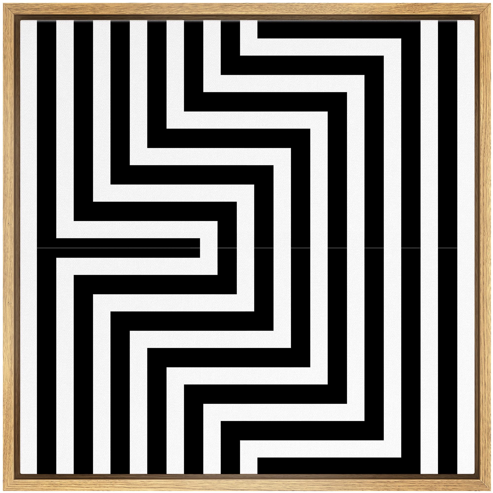 Signwin Framed Canvas Print Wall Art 3D Optical Illusion Line Art Pattern Abstract Shapes Illustrations Minimalism Alternative D