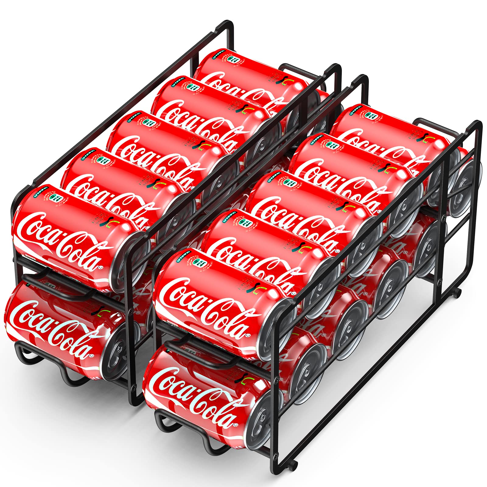 Canyave Soda Can Organizer Storage Rack, 2 Pack Stackable Beverage Soda Can Dispenser Organizer Holder For Refrigerator, Cabinet