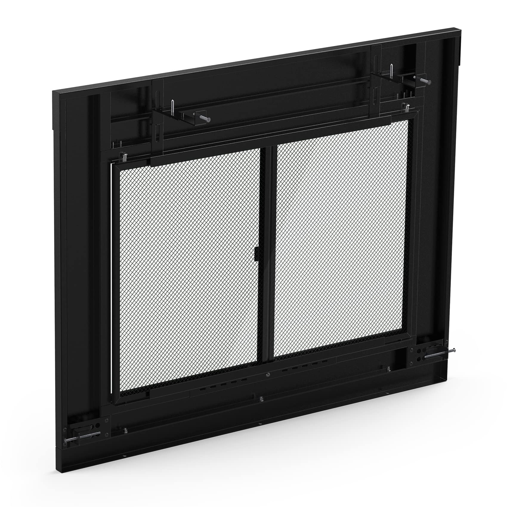 Stanbroil Fireplace Glass Cabinet-Style Door, Black Finish, Small, Decorative Fireplace Screen Door For Fireplace Accessories
