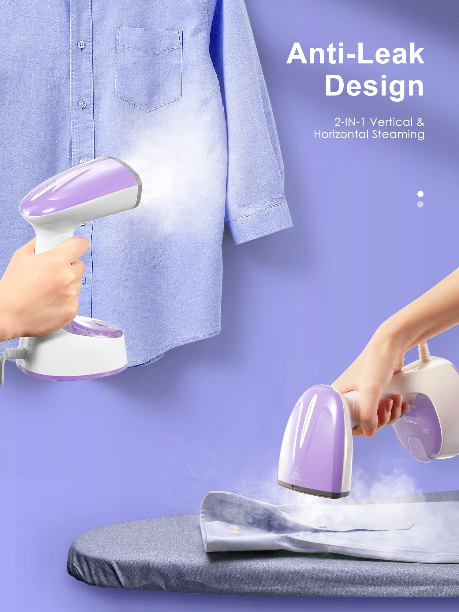 Steamer For Clothes, Folding Handheld Design Garment Wrinkles Remover, 20G/Min Strong Penetrating Steam, 25-Sec Fast Heat-Up, Fo