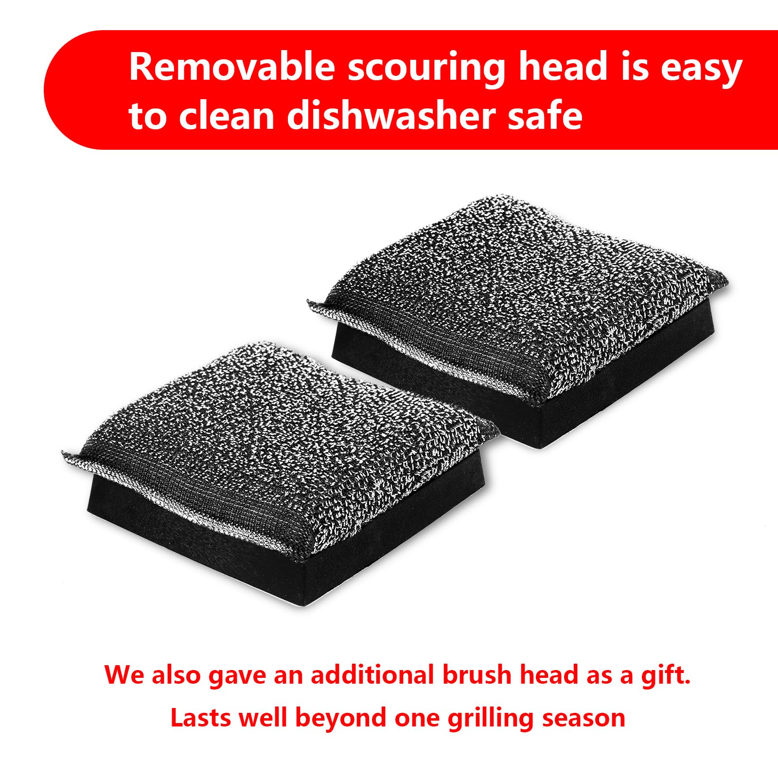 Xudakaixin Grill Brush Bristle Free,Upgraded Water-Activated Steam Effectively Cleans The Grill With 1 Replacement Head.Unique S