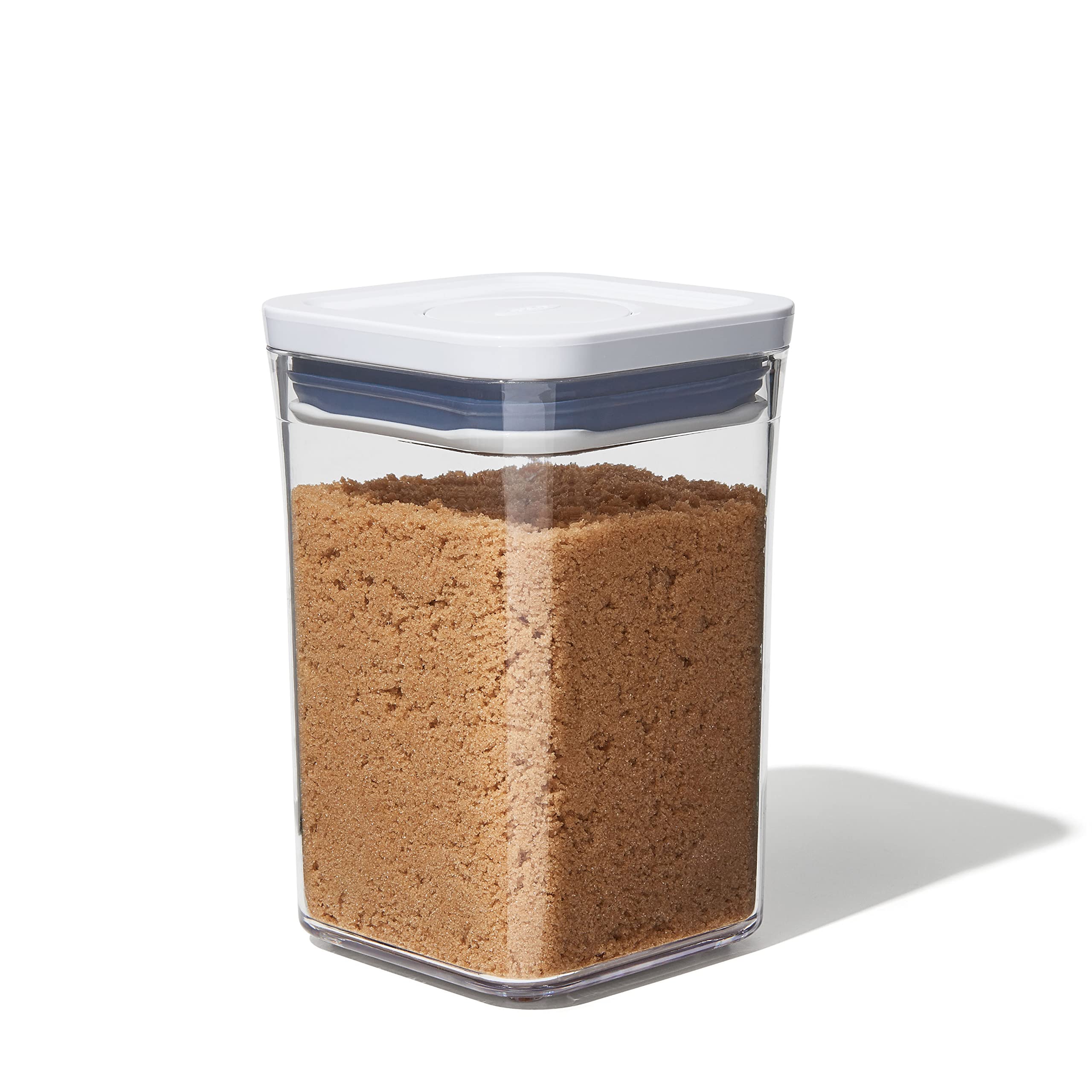 Oxo Good Grips Pop Container - Airtight Food Storage - Small Square Short 1.1 Qt Ideal For 1 Lb Of Brown Sugar Or Confectioner'S