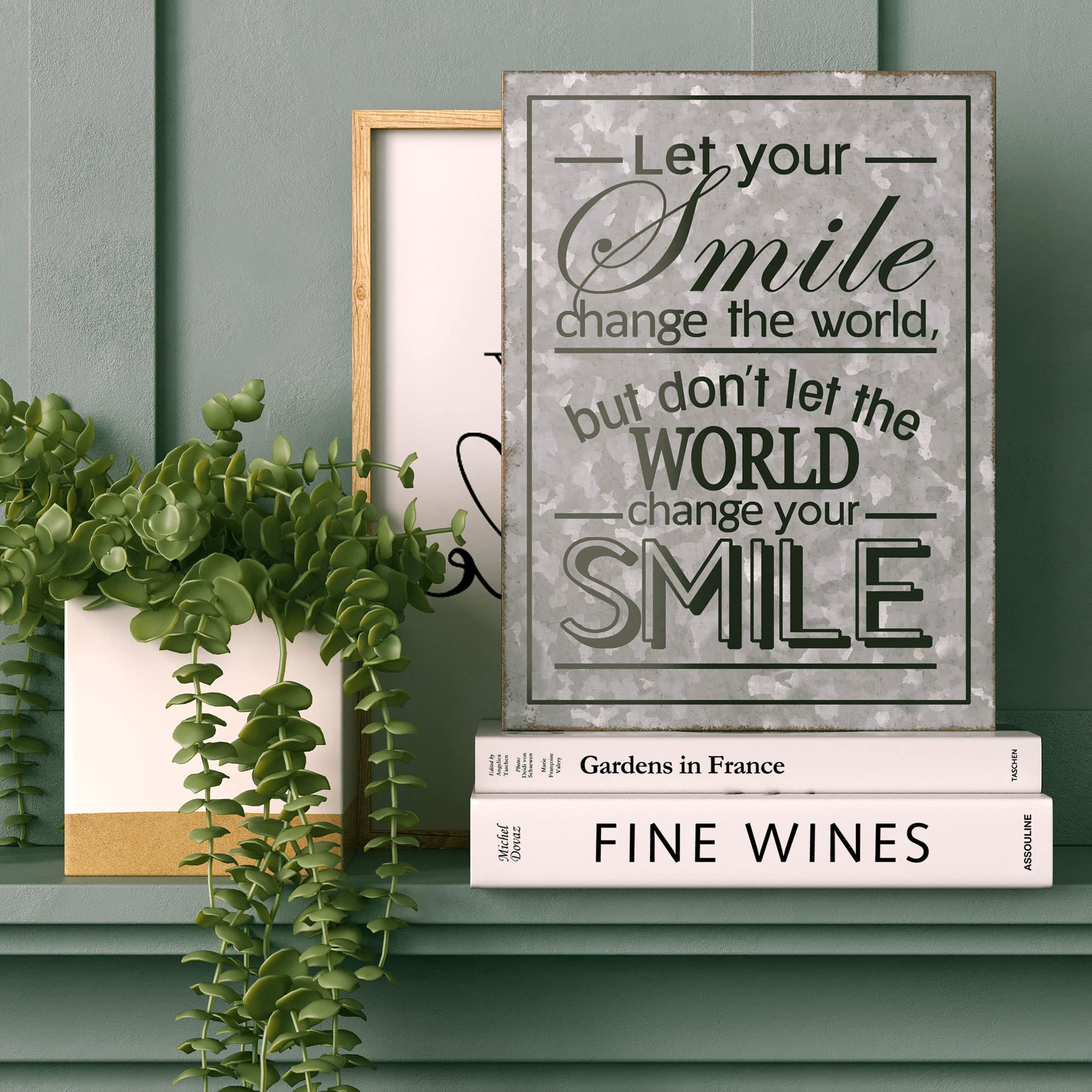 Barnyard Designs Metal Box Sign Motivational Desk Decor, Inspirational Office Decorations for Women, Cute Bathroom or Shelf D  c