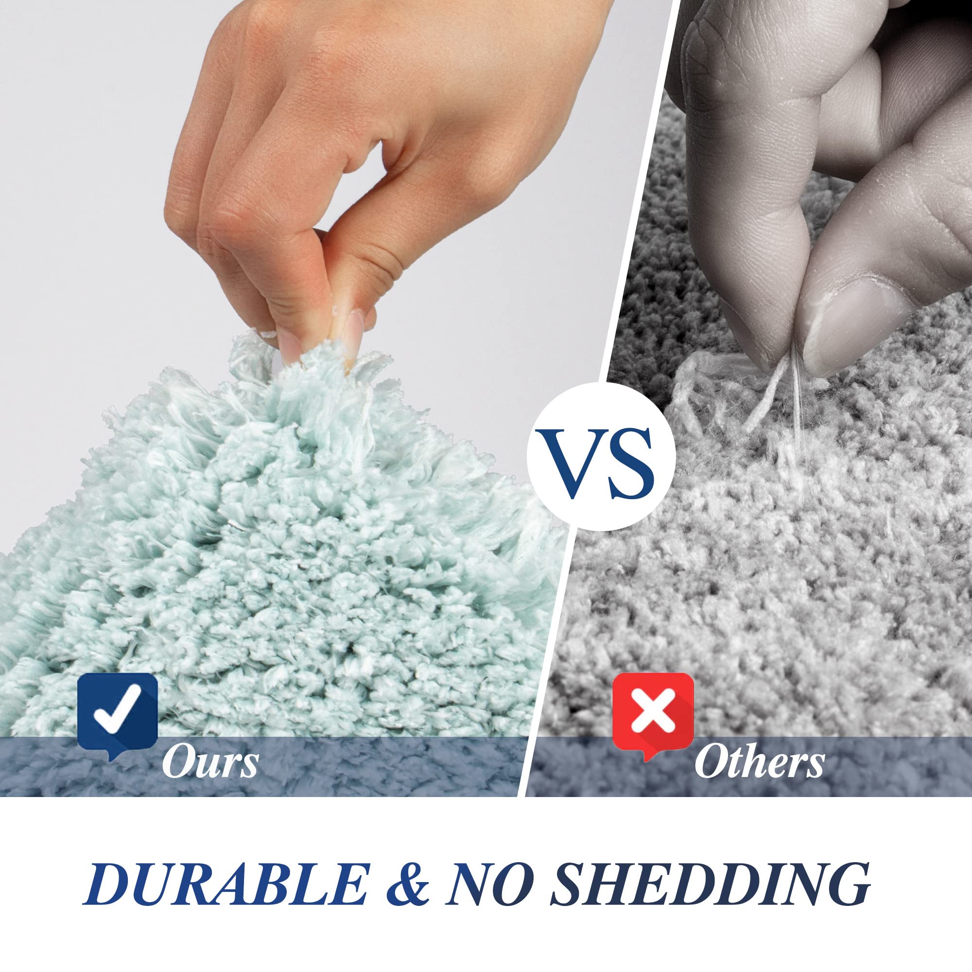 Walensee Bath Rug For Bathroom Non Slip Bathroom Mat (20 X 32, Ombre Turquoise) Water Absorbent Soft Microfiber Shaggy Bathroom