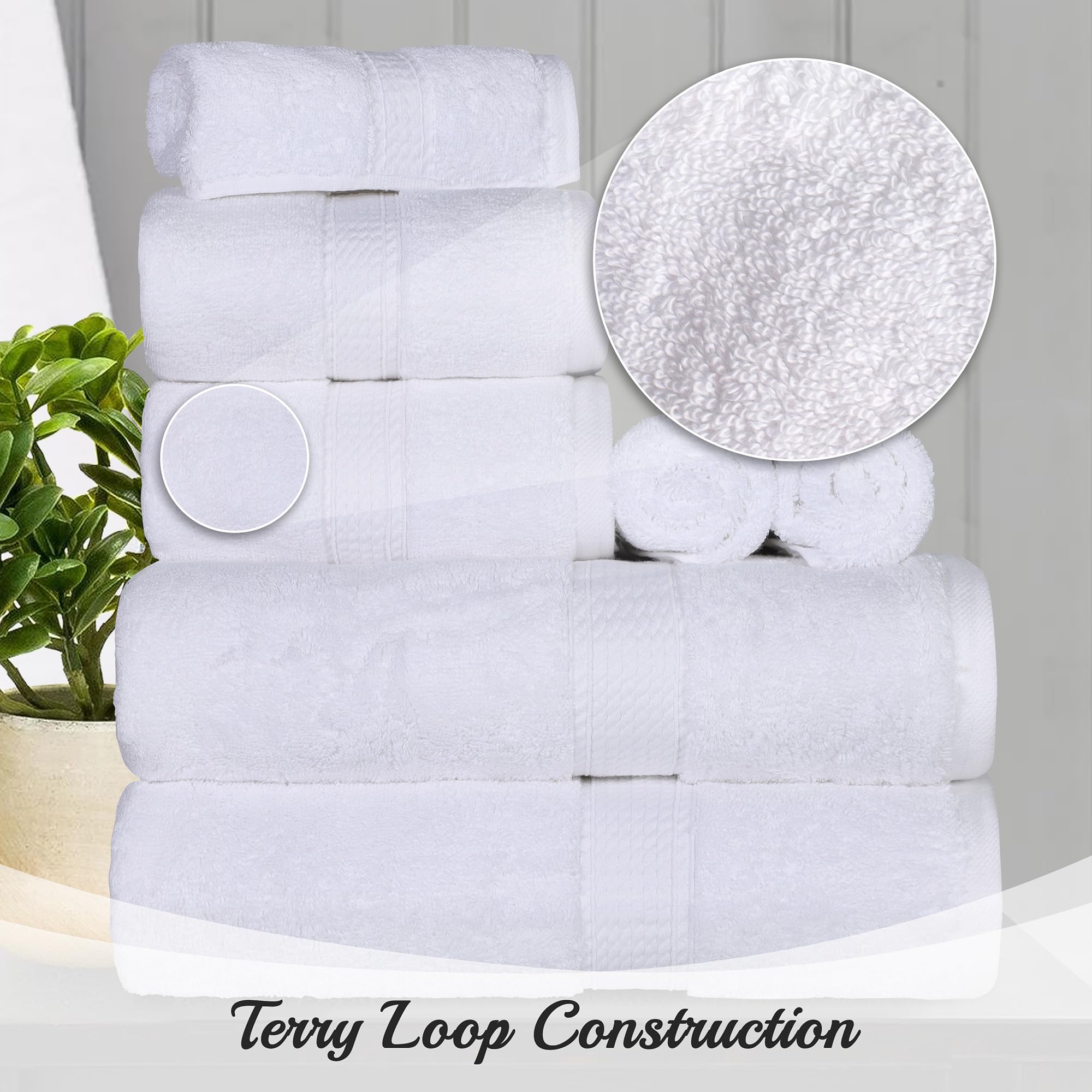 Superior Egyptian Cotton Pile Bath Sheet Set Of 2, Ultra Soft Luxury Towels, Thick Plush Essentials, Absorbent Heavyweight, Gues