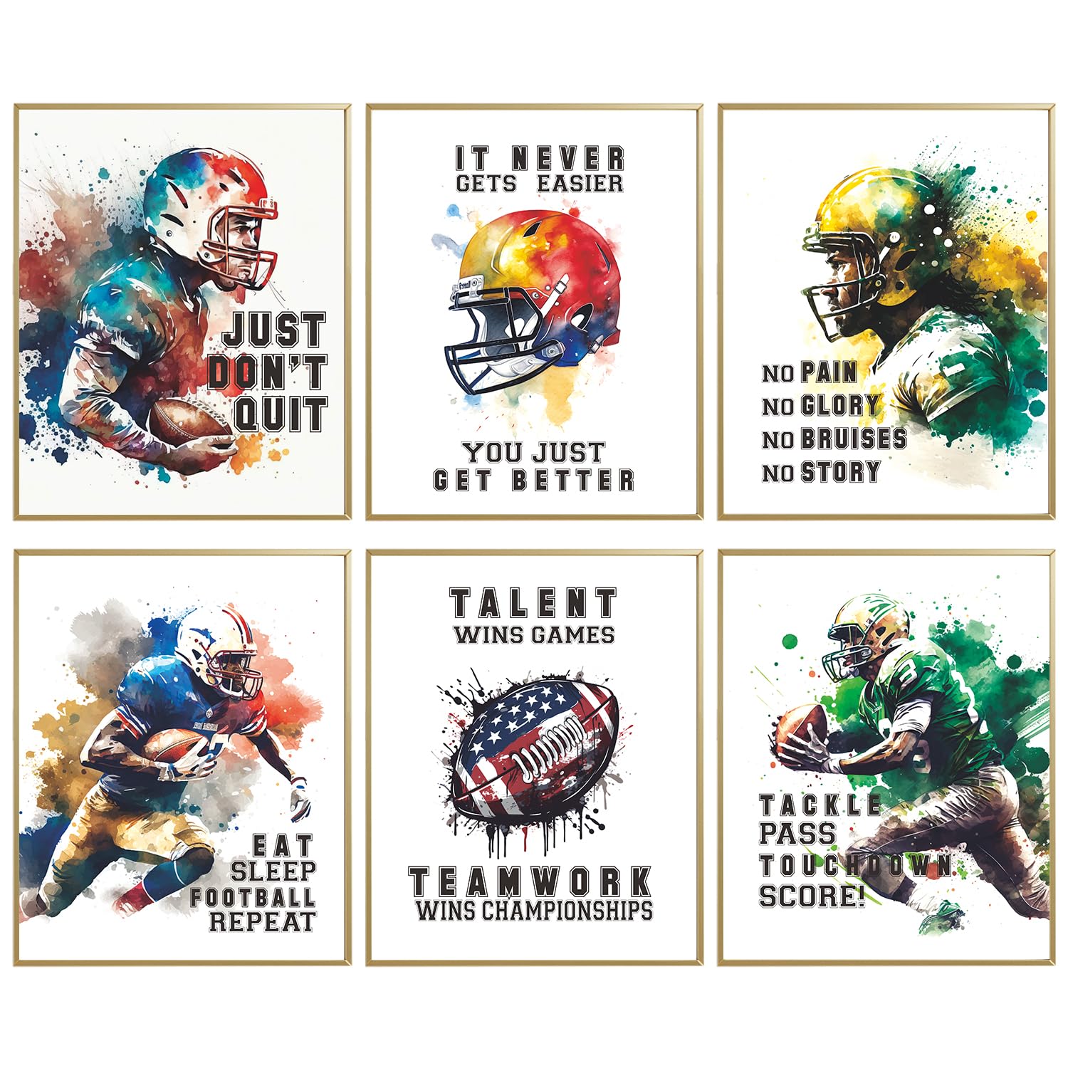 Football Poster Wall Decor Art Prints Motivational Posters Boys Bedroom Teenage Room Decor Office Decoration Inspirational Quote